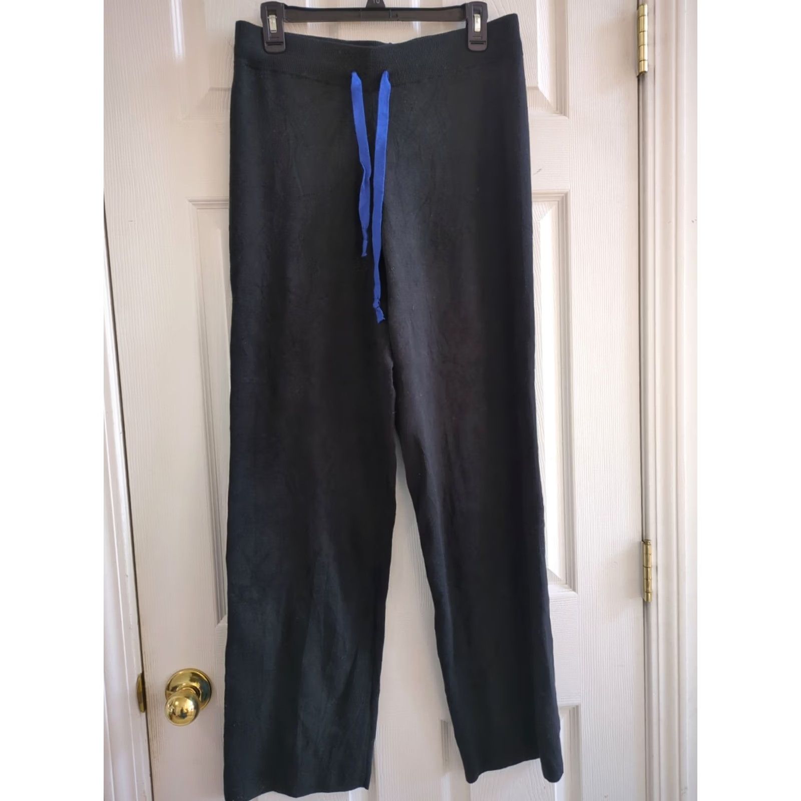 Vintage Popsugar Pants Leisure Knit Black Size L Regular Drawstring Pull-On Women Size 36" / US 14 / IT 50 - 2 Thumbnail
