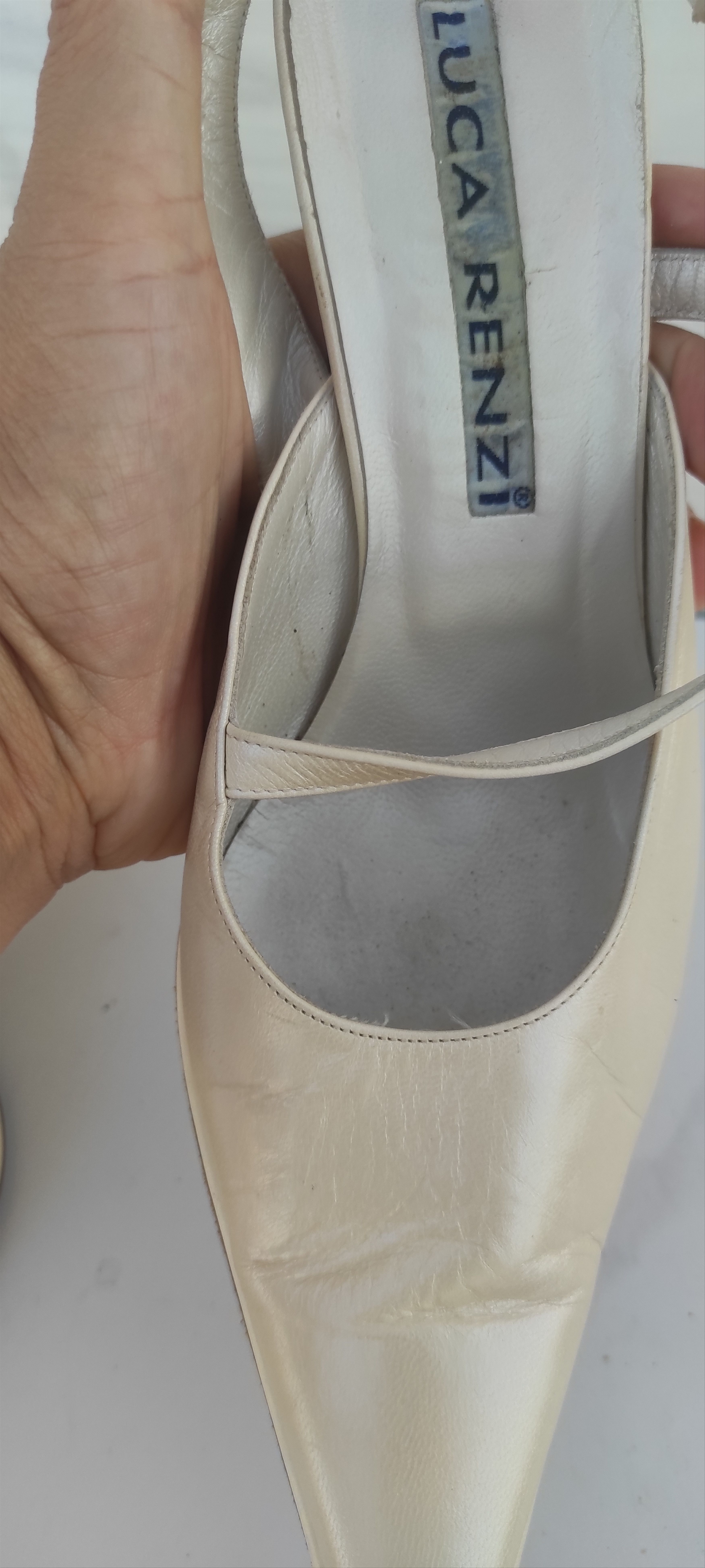 Leather Luca Renzi Slingback Wedding Leather Shoes Made Italy Size US 6 / IT 36 - 13 Thumbnail