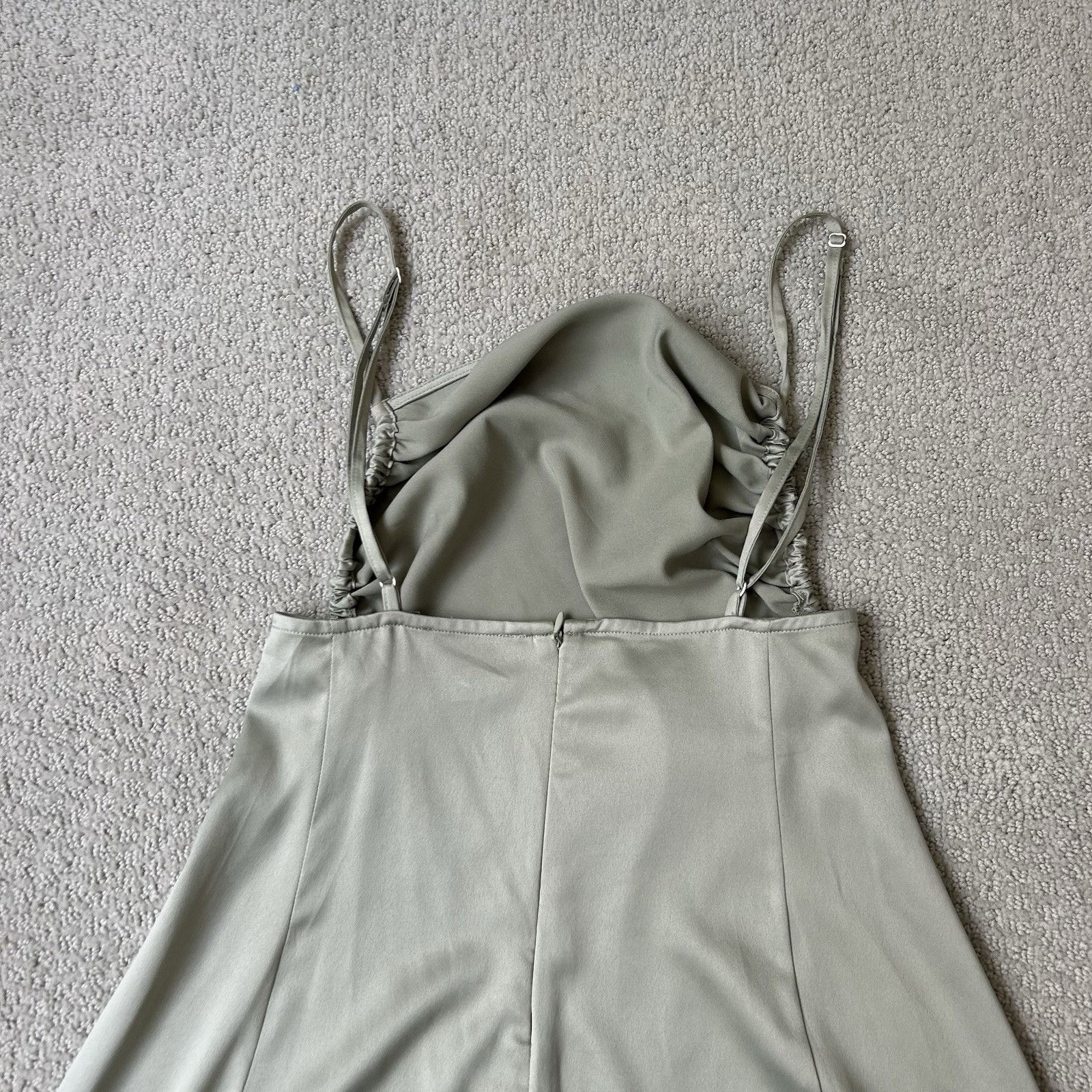 WeWoreWhat Danielle Bernstein Revolve Womens Green Satin Ruched Slip Mi Size XS / US 0-2 / IT 36-38 - 11 Thumbnail