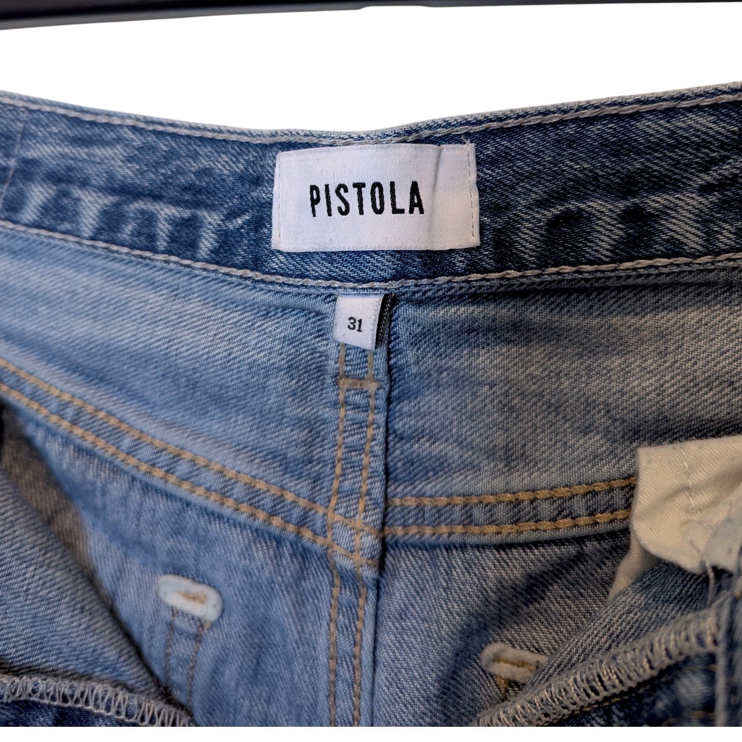 Pistola Pistola Cassie High Rise Straight Crop Distressed Jeans Size 31" - 6 Thumbnail