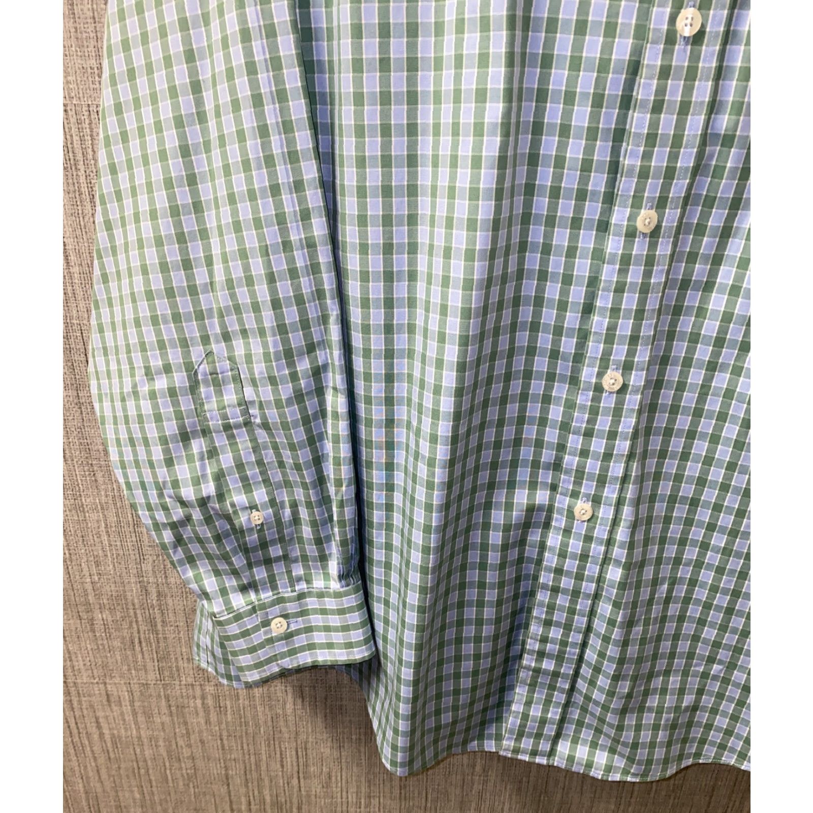 Brooks Brothers Brooks Brothers Shirt XL Mens Blue/Green Checkered Long Sleeve Button-Up Regular Cotton Non Iron Size US XL / EU 56 / 4 - 4 Thumbnail
