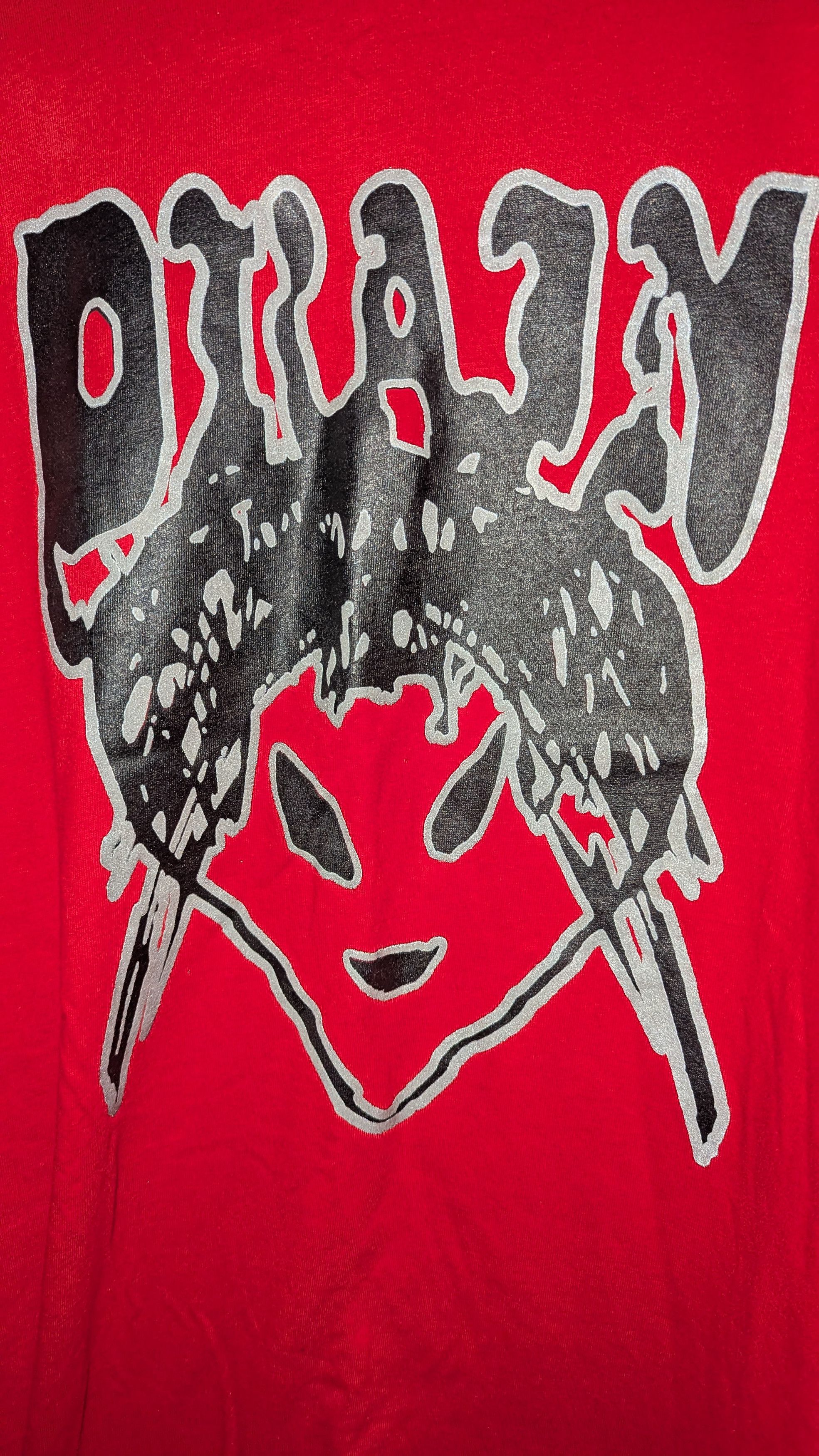Drain Gang D9 Alien Drain Gang Bladee 3M Reflective Red T Shirt Size US XL / EU 56 / 4 - 5 Thumbnail
