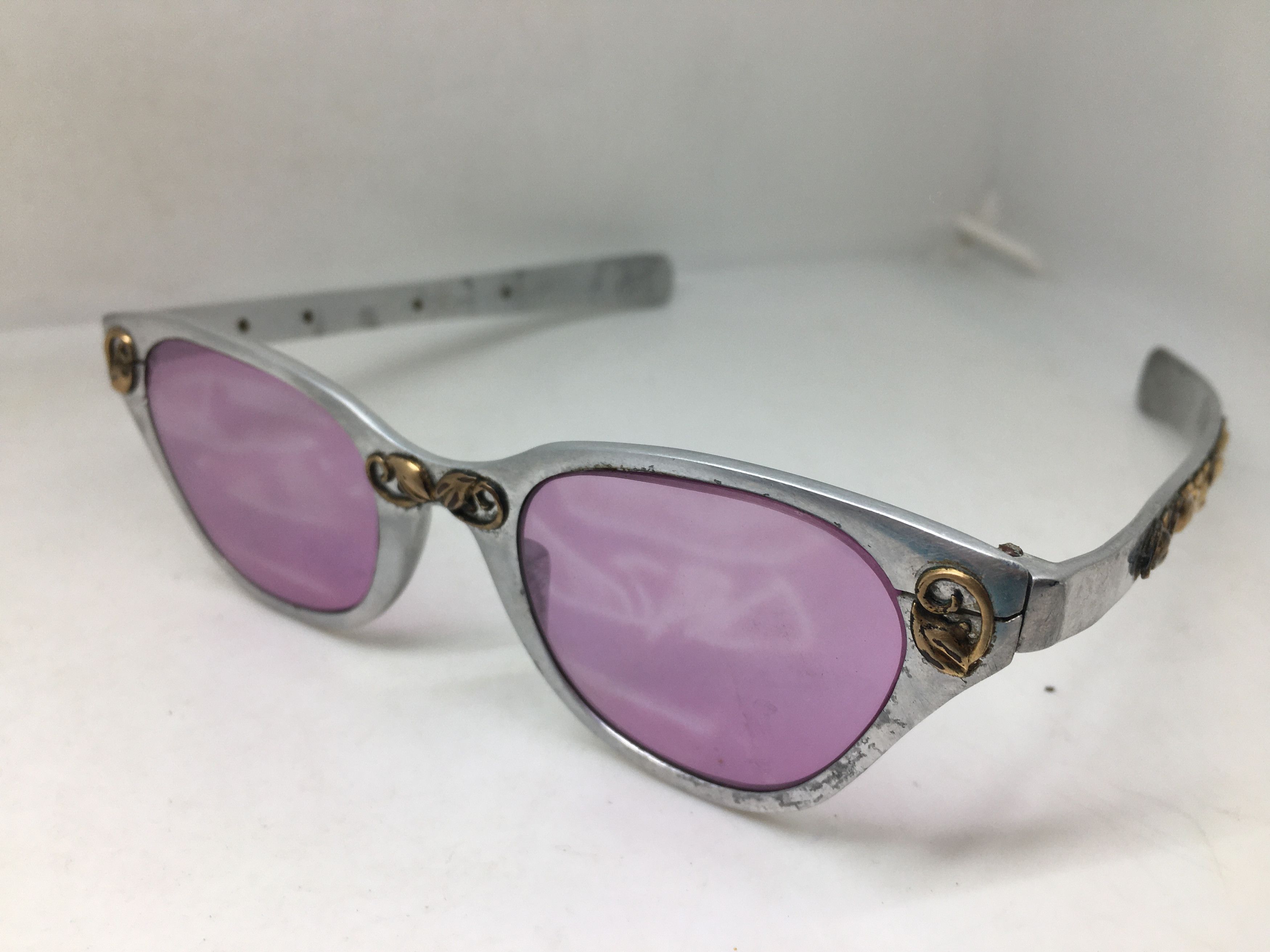Vintage Vintage 50s TURA Woman Aluminum Silver Cateye Sunglasses Size ONE SIZE - 3 Thumbnail