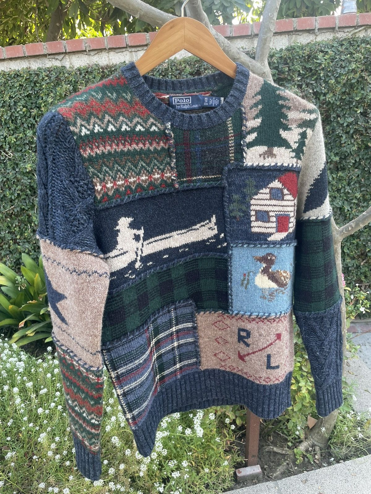 Polo Ralph Lauren Polo Ralph Lauren Patchwork Wool Sweater XS Size US XS / EU 42 / 0 - 6 Thumbnail