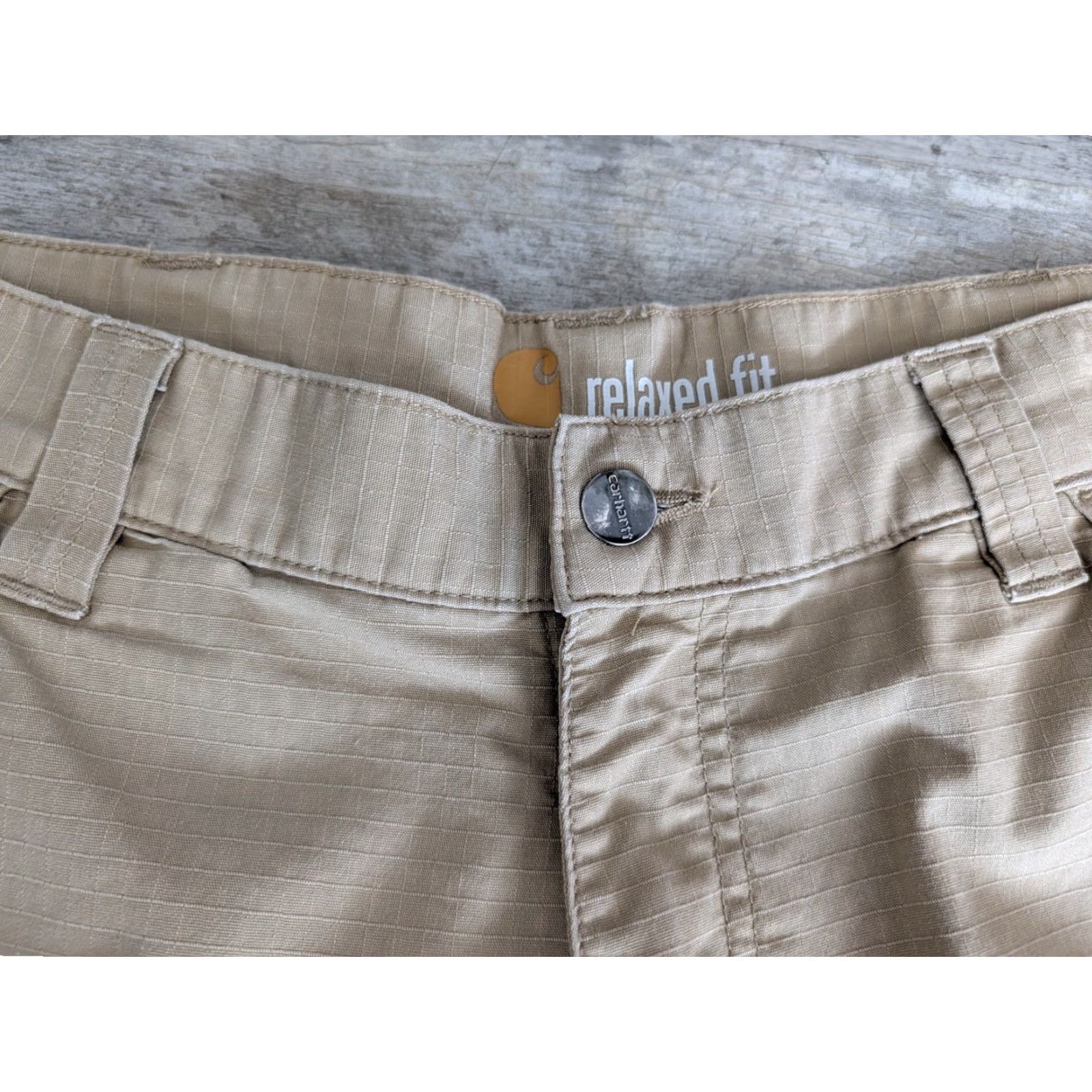 Carhartt Carhartt Cargo Shorts Men's 32 x 11 Relaxed Fit Ripstop Canvas Beige Cargo Pocket Shorts Mens Size US 32 / EU 48 - 6 Thumbnail