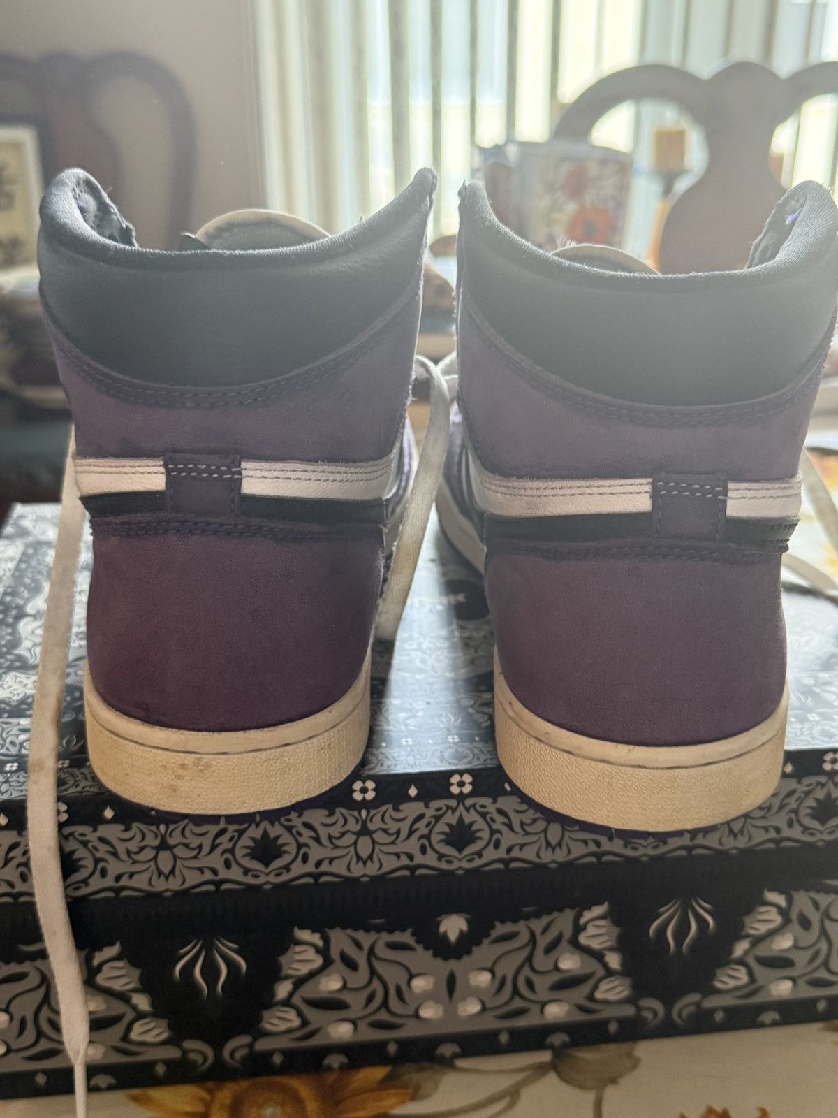 Jordan Brand Jordan 1 “Court Purple 2.0” DIY Size US 11 / EU 44 - 6 Thumbnail