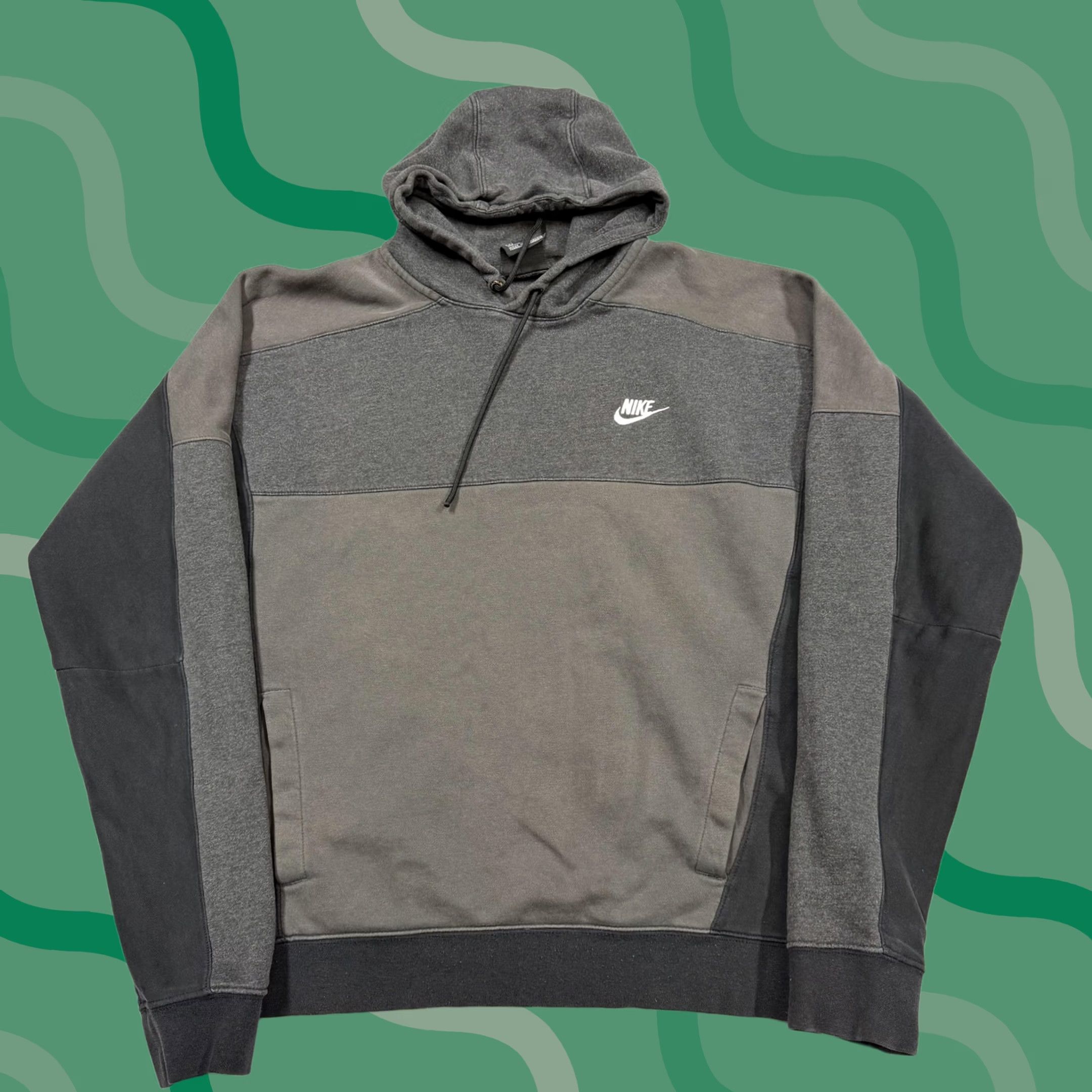 Nike Nike Hoodie Mens LT Large Tall Gray Fleece Pullover Logo Colorblock Sweatshirt Size US L / EU 52-54 / 3 - 1 Thumbnail