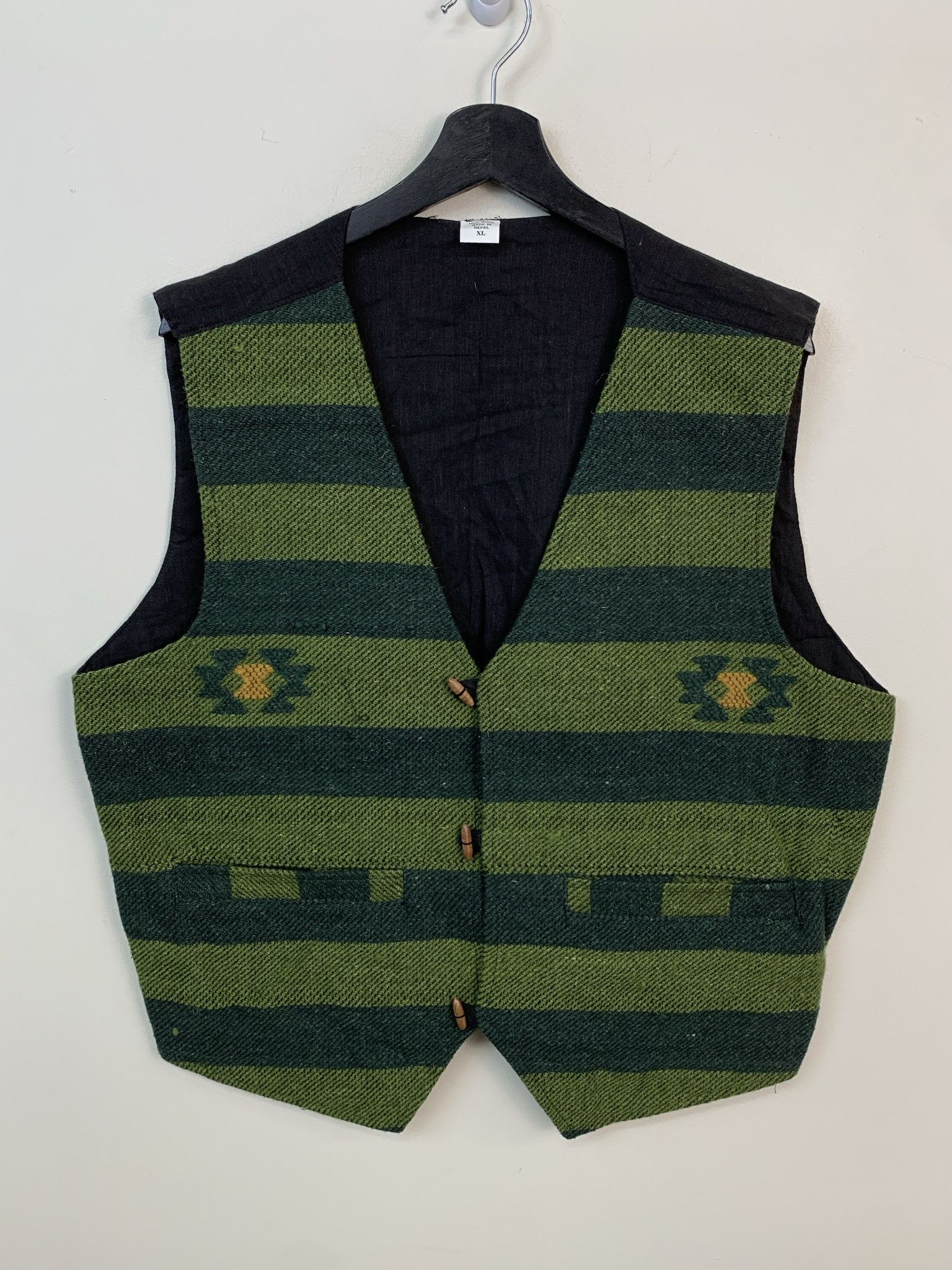 Other Vintage Nepalese Hand Made 1980s Green Tonal Striped Pattern Size S Size US S / EU 44-46 / 1 - 1 Thumbnail
