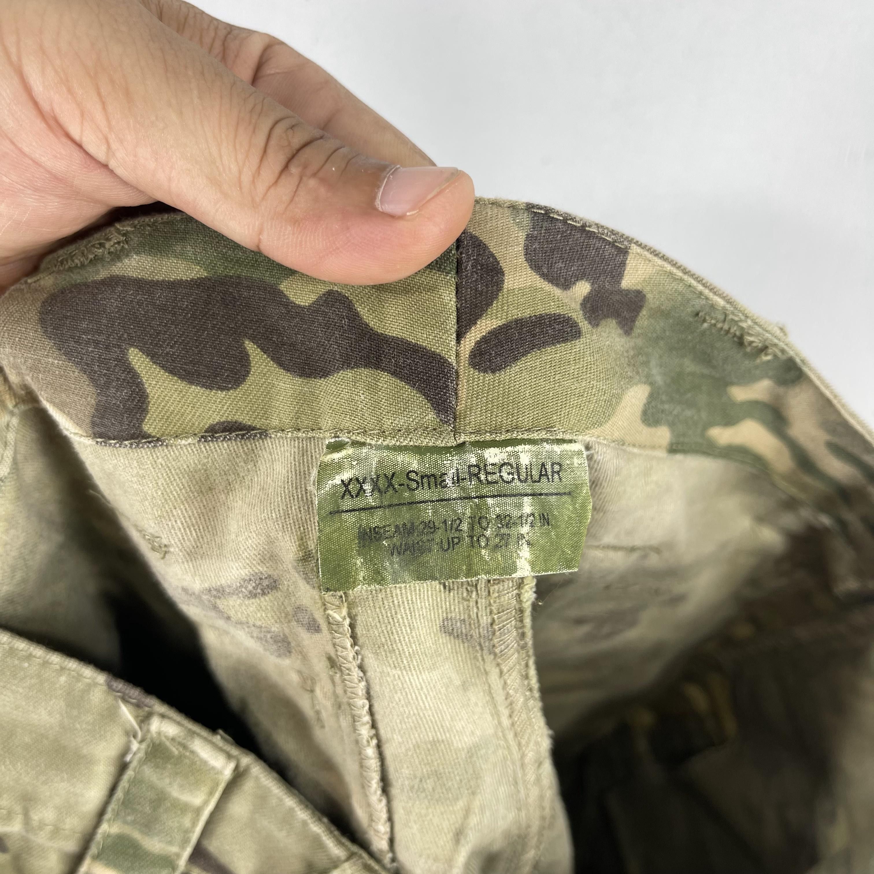 Vintage W28 L28 Vintage Military Camouflage Cargo Drawstring Pant Size US 27 - 6 Thumbnail