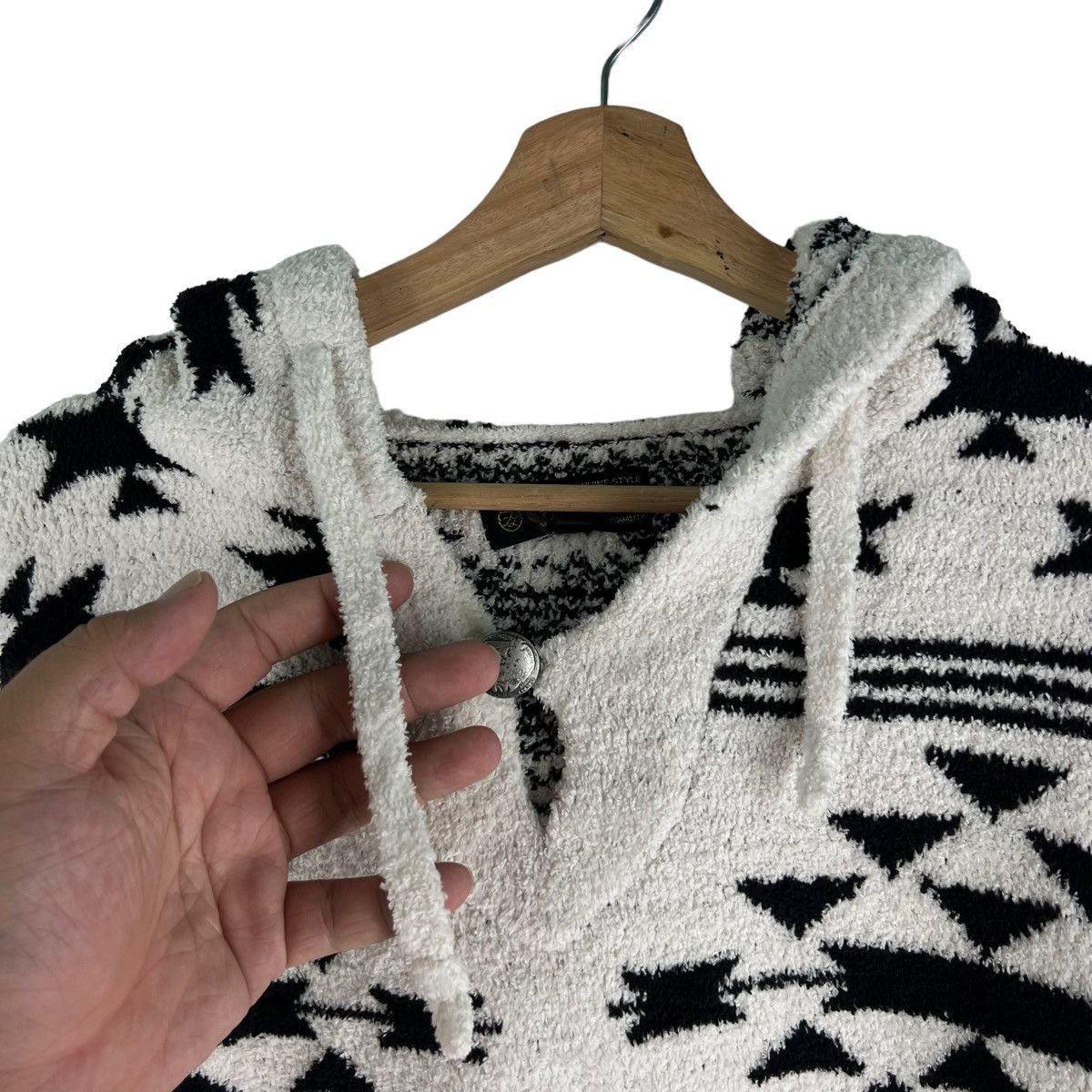 Japanese Brand 🔥VINTAGE FLEECE HOODIE JACKET GASS RICHS NAVAJO AZTEC Size US M / EU 48-50 / 2 - 5 Thumbnail