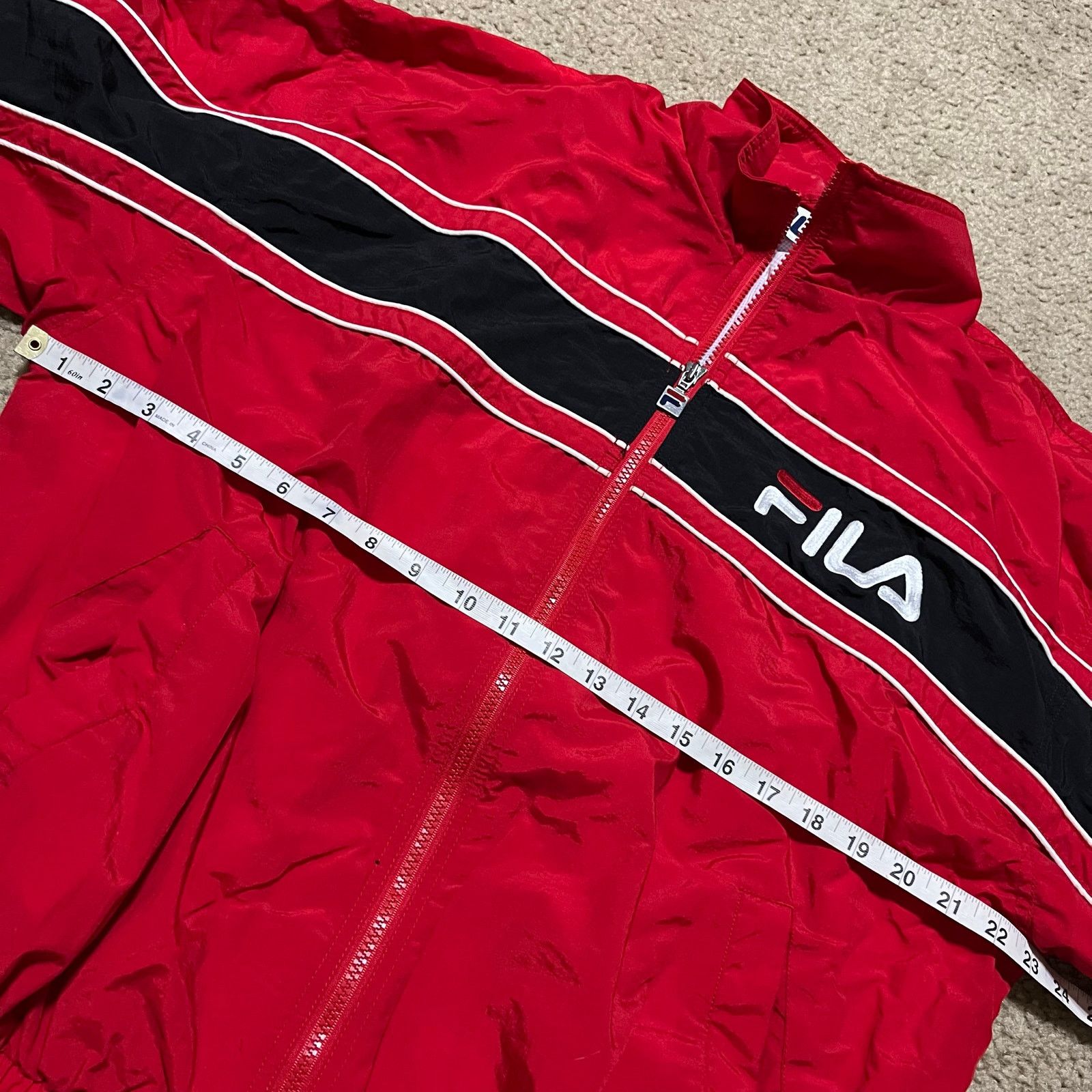 Fila Y2K FILA Windbreaker Jacket Red Black Stripe Full Zip Large Size US L / EU 52-54 / 3 - 6 Thumbnail