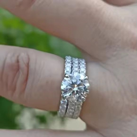 Other Certified 4.75ct. t.w. Moissanite Diamond Wedding Ring Set Size ONE SIZE - 2 Thumbnail
