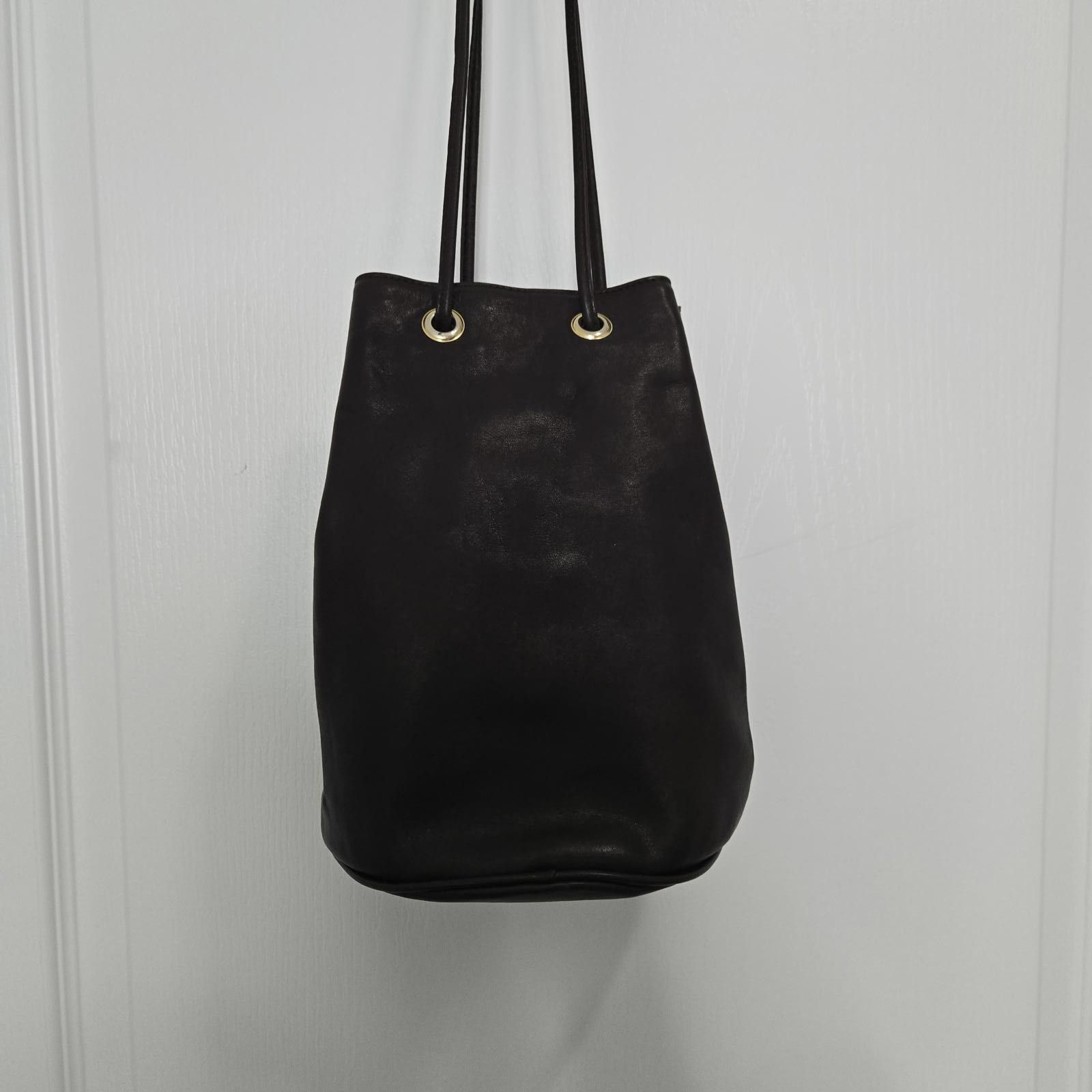 Paloma Picasso Vintage Paloma Picasso Leather Bucket Drawstring Bag Size ONE SIZE - 4 Thumbnail