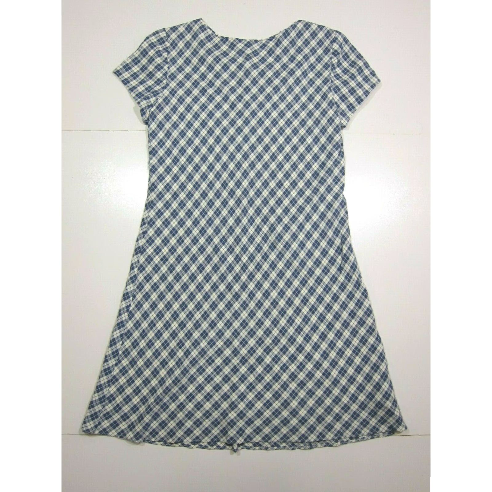 Vintage VINTAGE Jessica Howard Rayon Blue White Plaid A-Line Tunic Dress Women Size 6 Petite Size M / US 6-8 / IT 42-44 - 2 Thumbnail