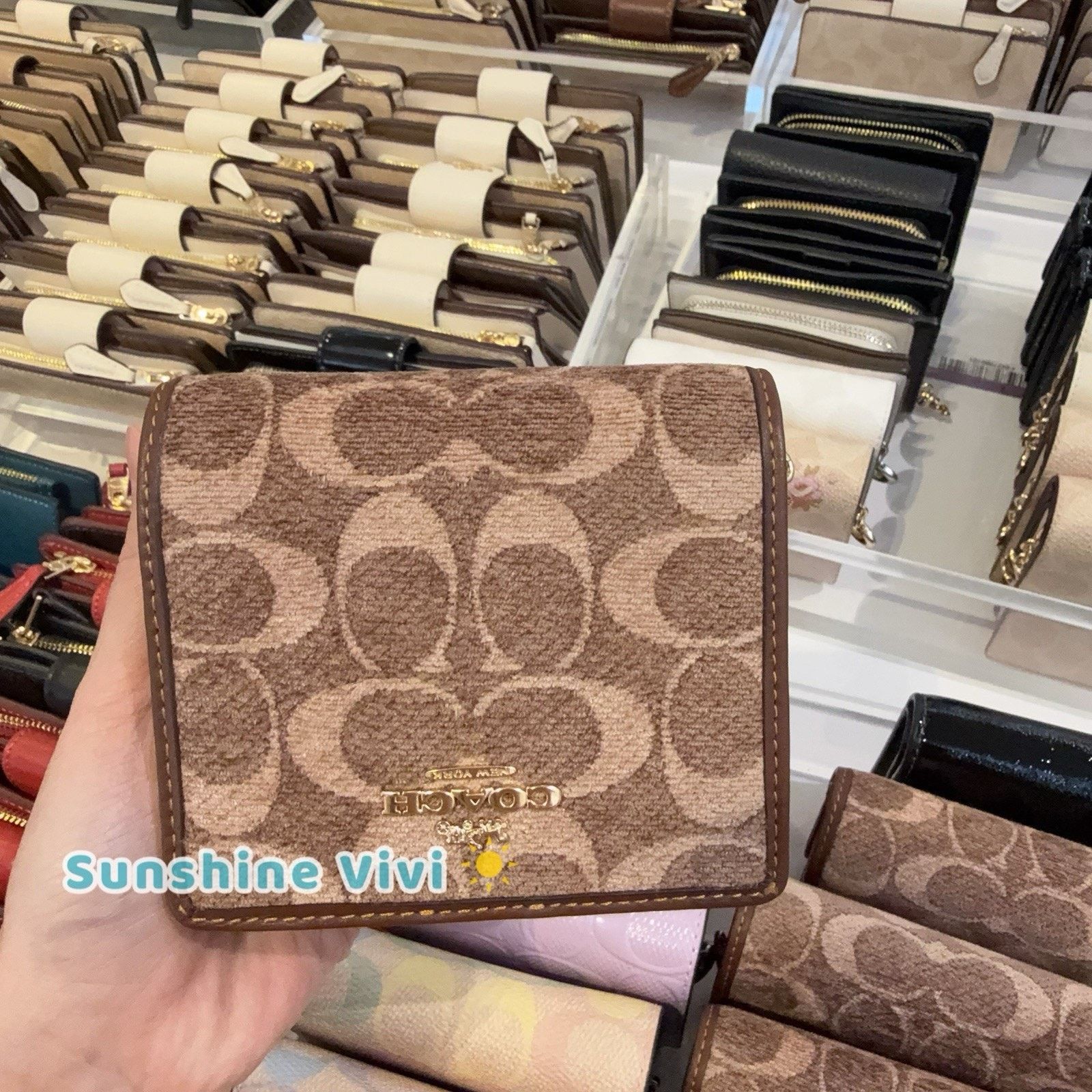 Coach NWT Coach Snap Wallet Chenille CCQ32 Vintage Brown Size ONE SIZE - 4 Thumbnail