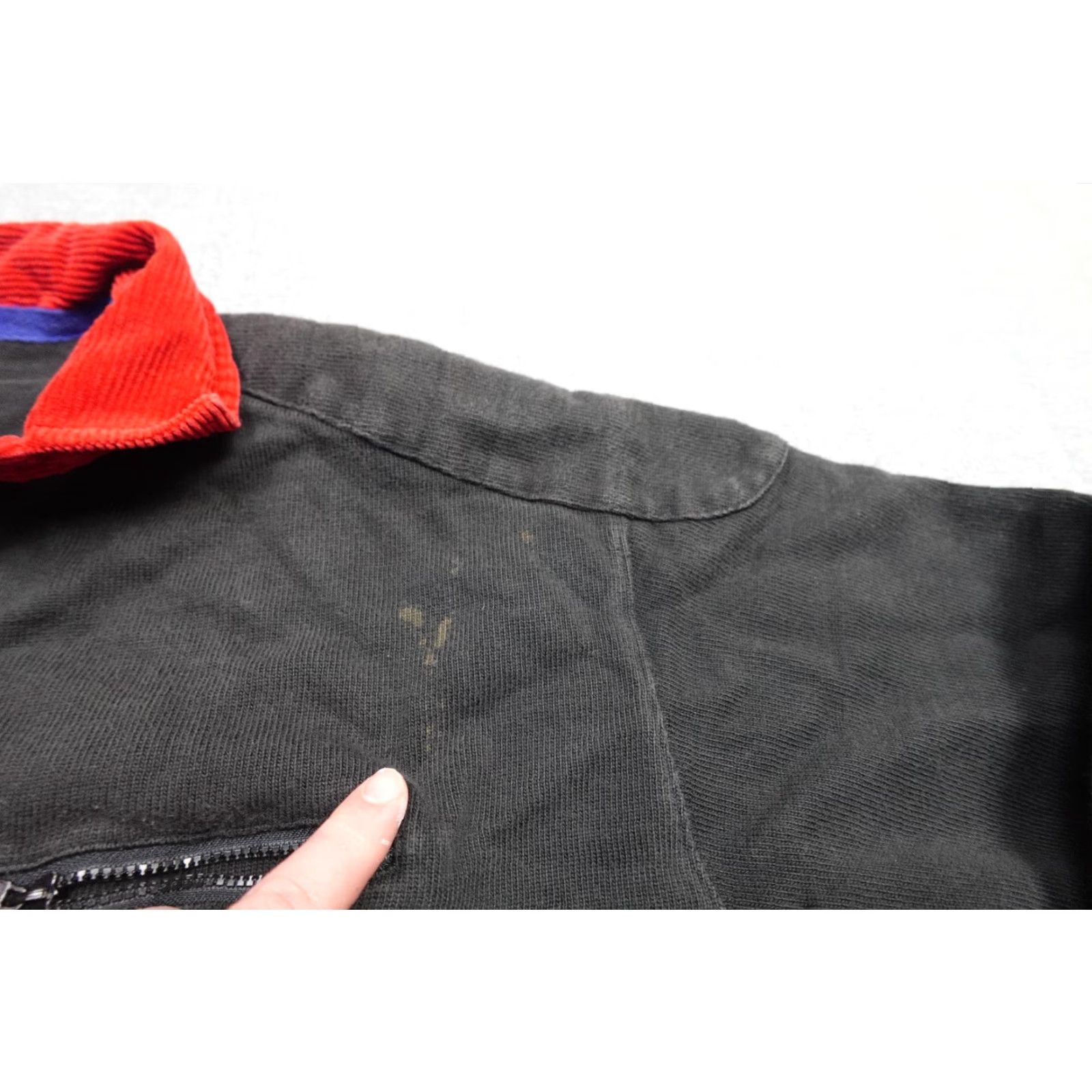 Polo Ralph Lauren VINTAGE Polo Ralph Lauren Rugby Polo Mens XL Black Cord Collar Zip Heavyweight Polo Size US XL / EU 56 / 4 - 3 Thumbnail