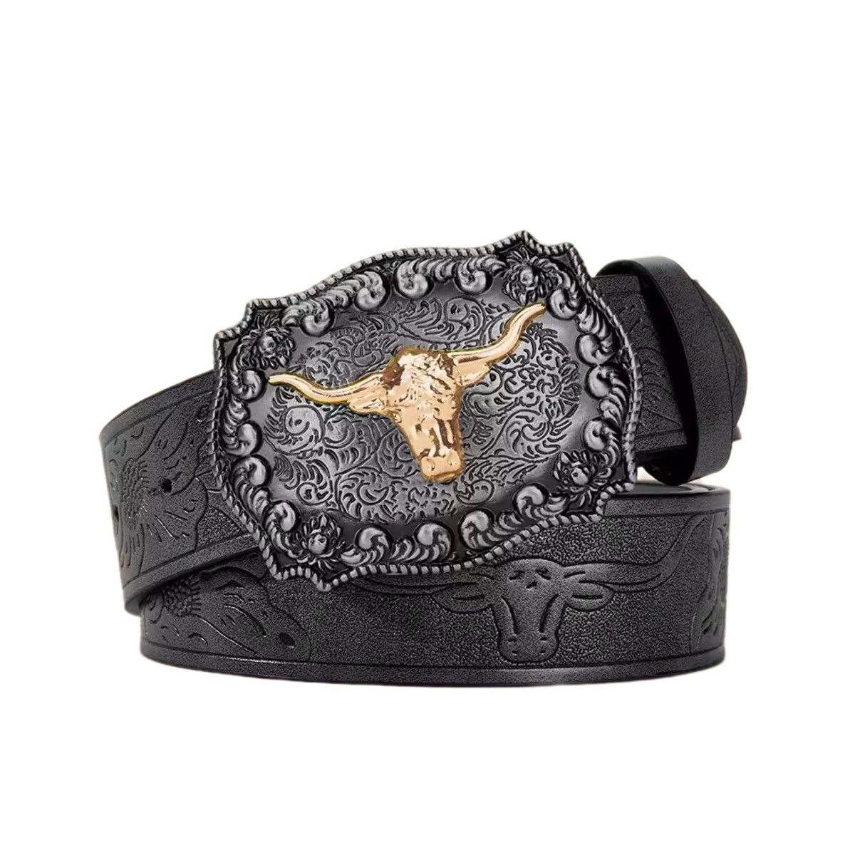 Leather Western Cowboy Belt Size ONE SIZE - 1 Thumbnail