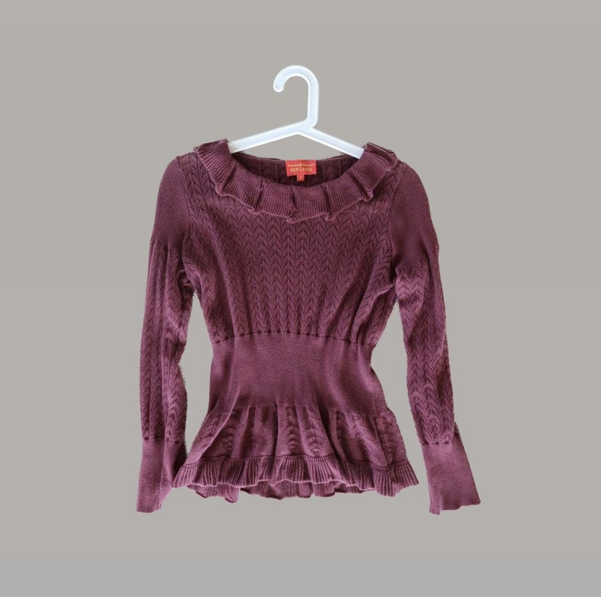 image of Vivienne Westwood Vintage Knit in Maroon, Women's (Size Small)