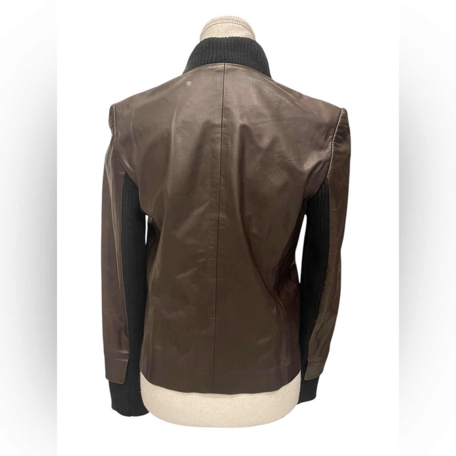 THAKOON THAKOON Woman’s Brown Leather Jacket Size:6 Size M / US 6-8 / IT 42-44 - 3 Thumbnail