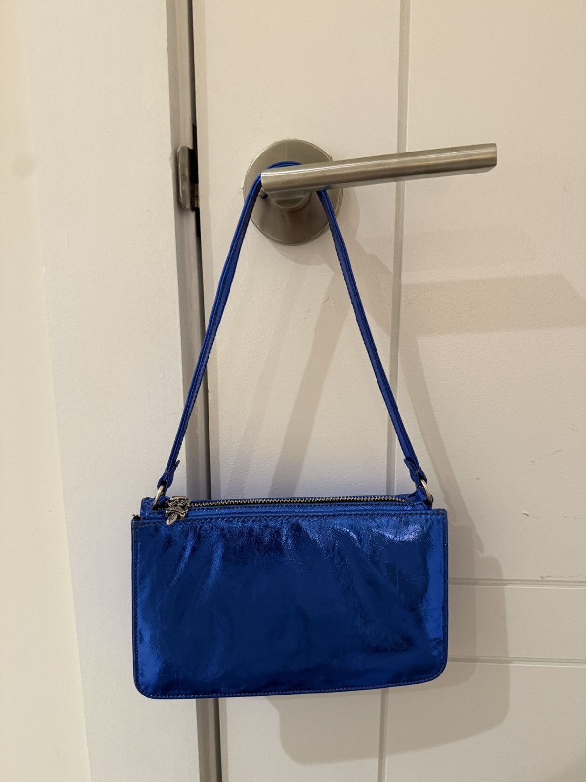 Chrome Hearts paten leather chrome hearts night bag in metallic blue Size ONE SIZE - 4 Thumbnail