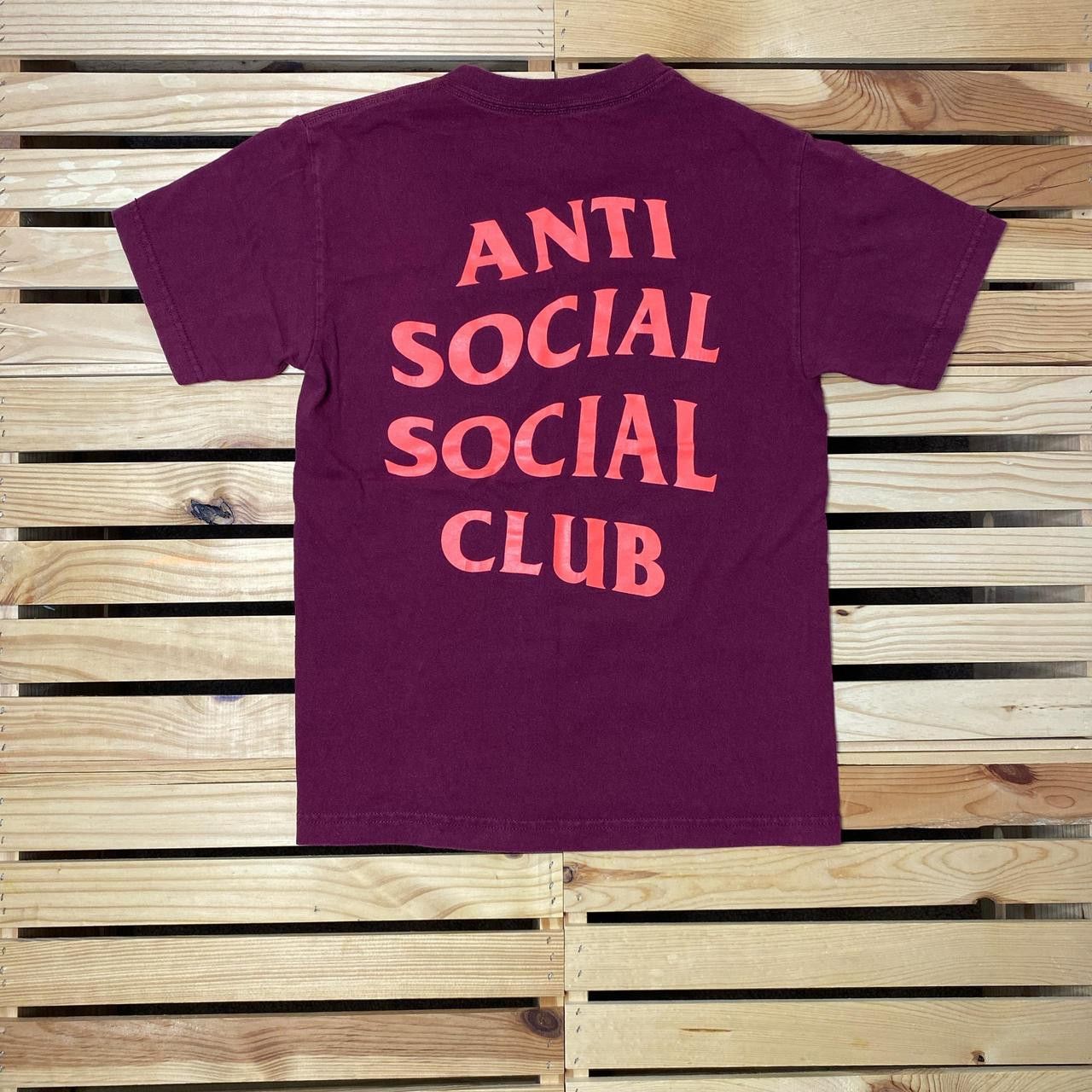 Anti Social Social Club ASSC Burgundy Thrashed Streetwear Tee Size Small Size US S / EU 44-46 / 1 - 1 Thumbnail