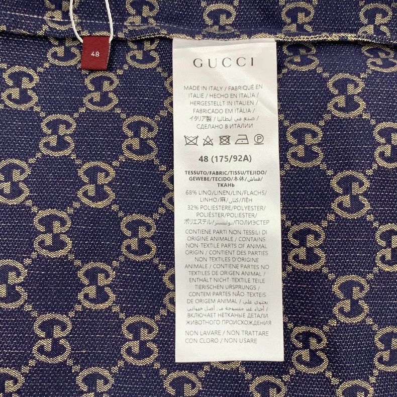 Gucci Gucci Brown logo jacquad full-print linen lapel single-bre Size US M / EU 48-50 / 2 - 6 Thumbnail