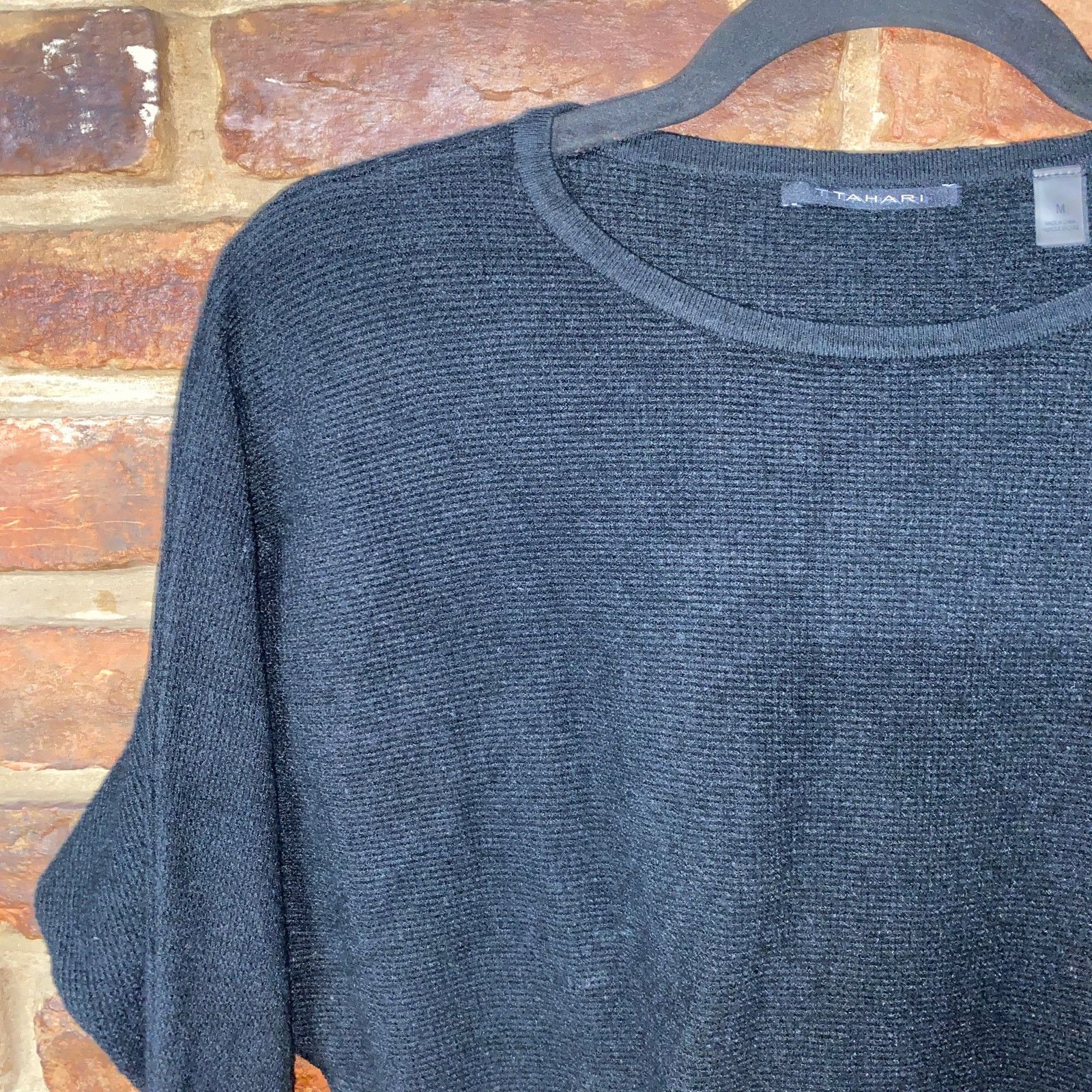 Other T Tahari Black Knit Dolman Sleeve Pullover Sweater Medium Size M / US 6-8 / IT 42-44 - 2 Thumbnail