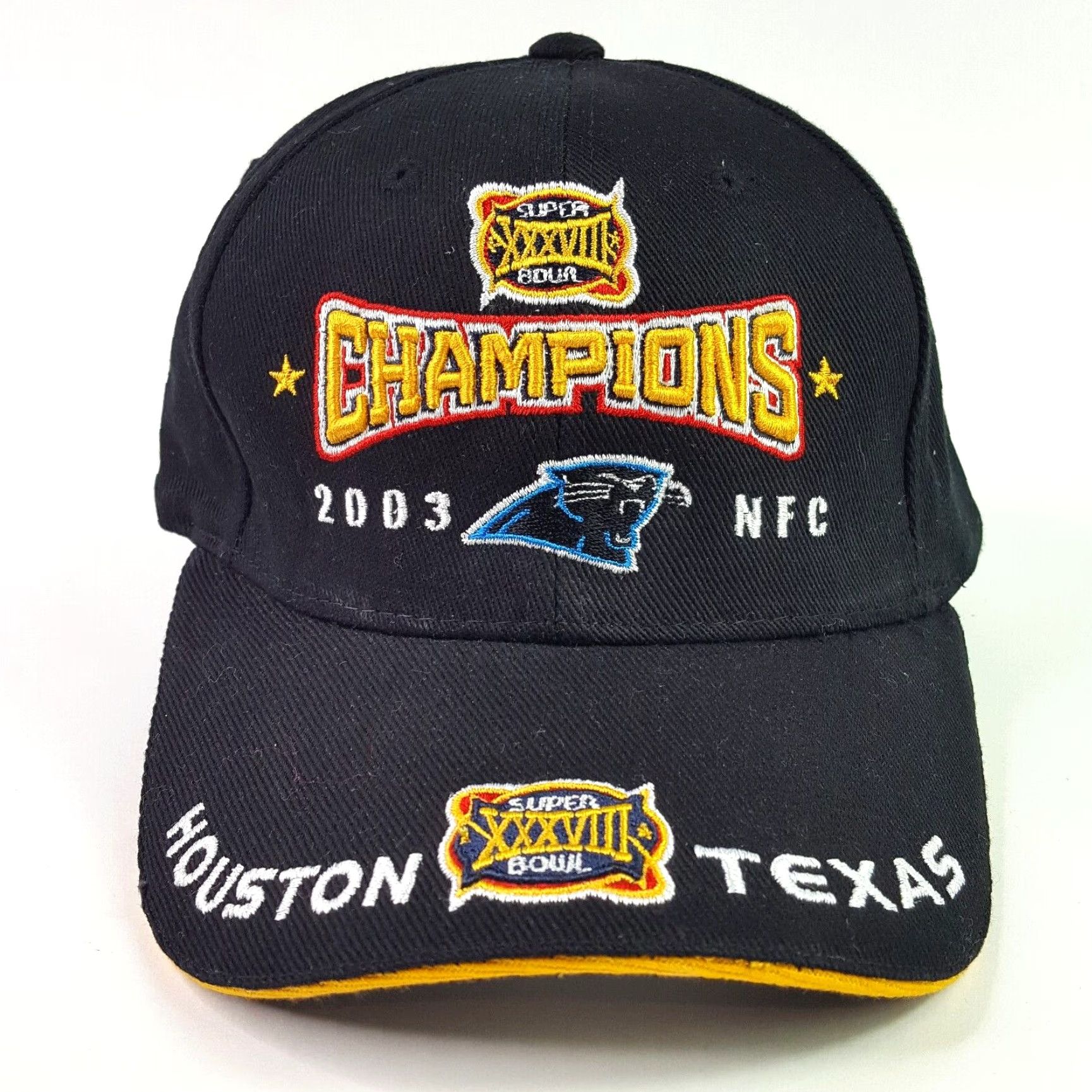 NFL VINTAGE NFL Carolina Panthers Football Snapback Hat Adjustable Black Twill Cap Size US 35 - 2 Thumbnail