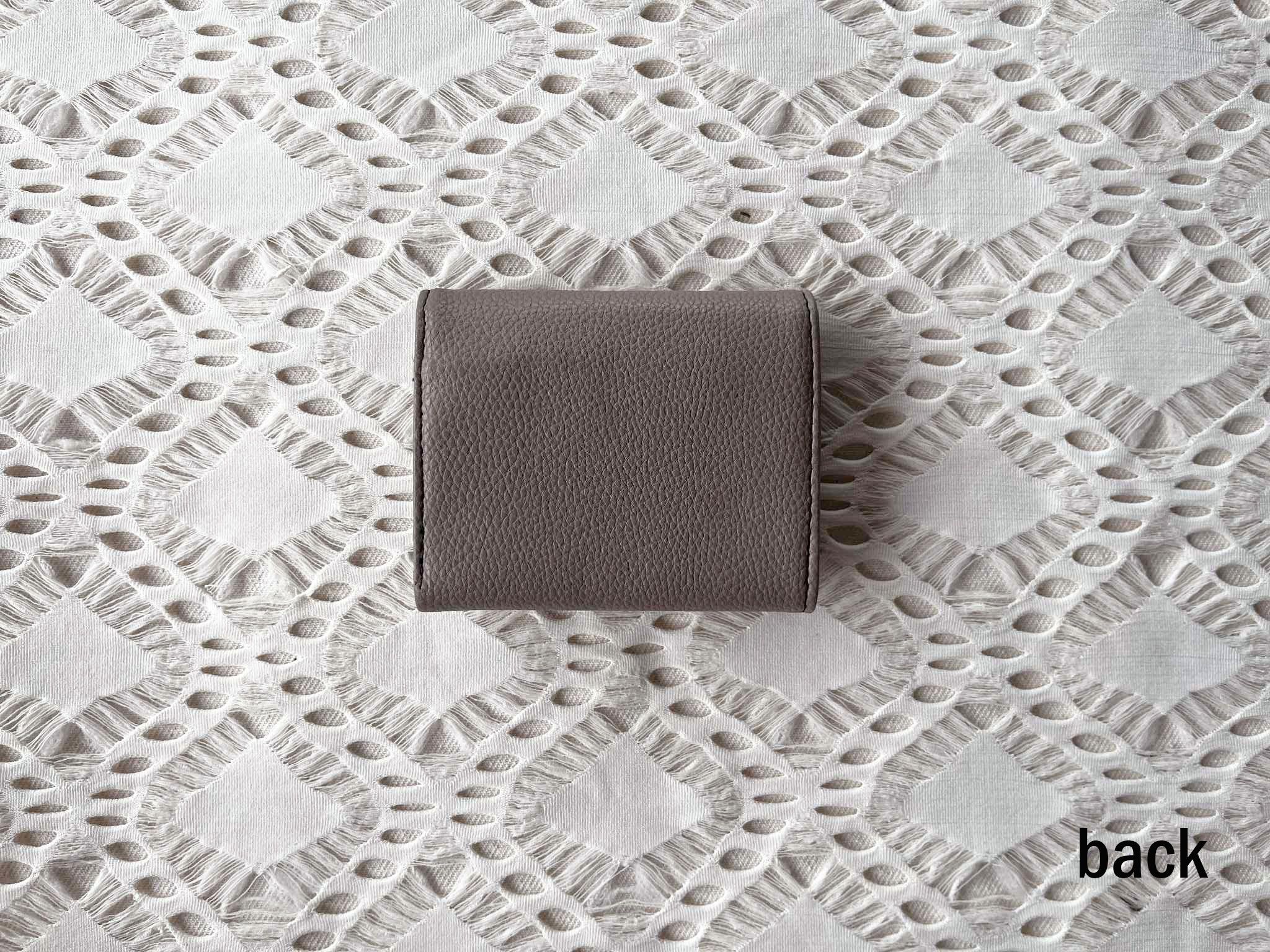 Vintage Minimalist Etoupe PU Leather trifold small wallet Size ONE SIZE - 5 Thumbnail
