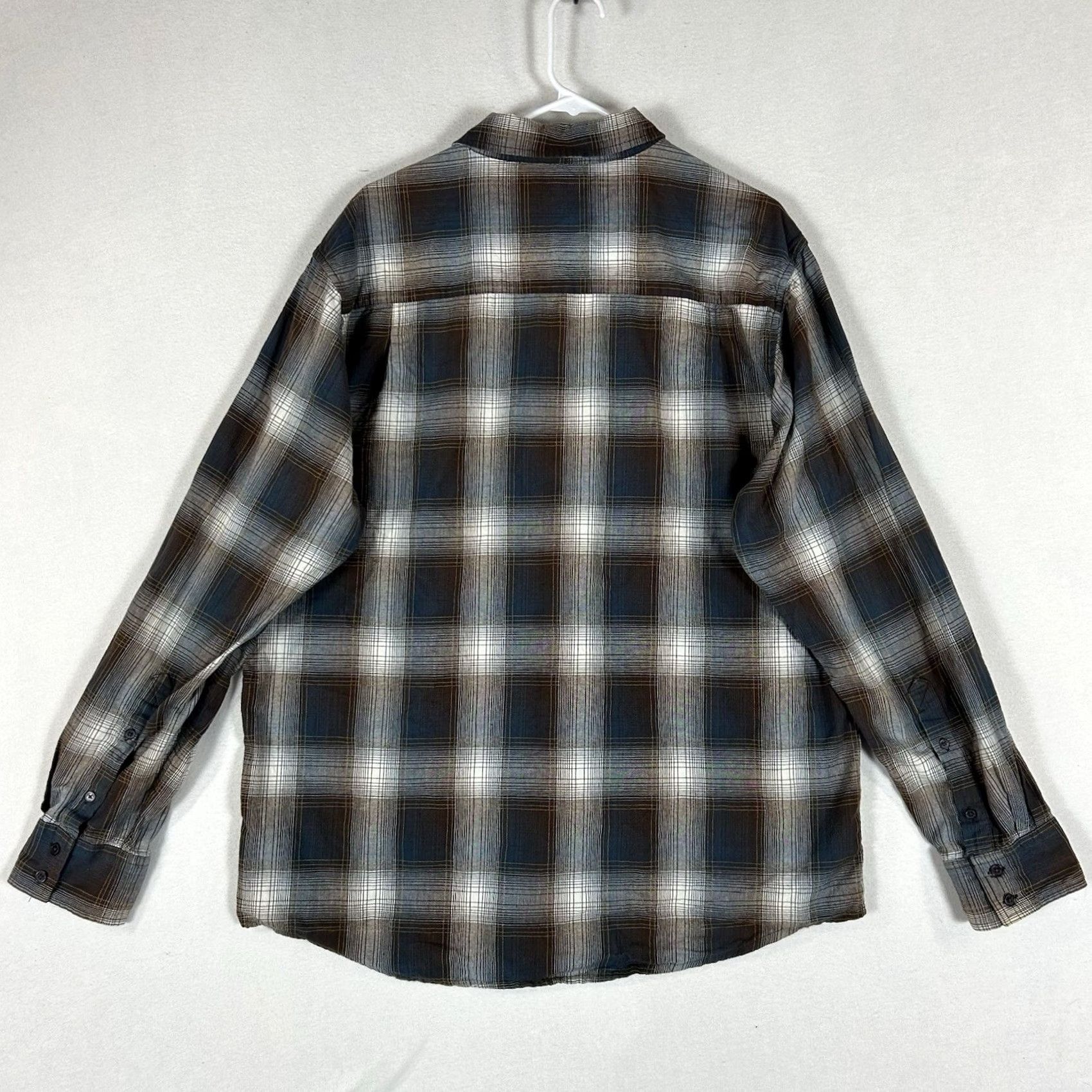 Vintage Horny Toad Shirt Mens XL Long Sleeve Button-Up Plaid Casual Brown Blue Collared Crewneck? Size US XL / EU 56 / 4 - 7 Thumbnail