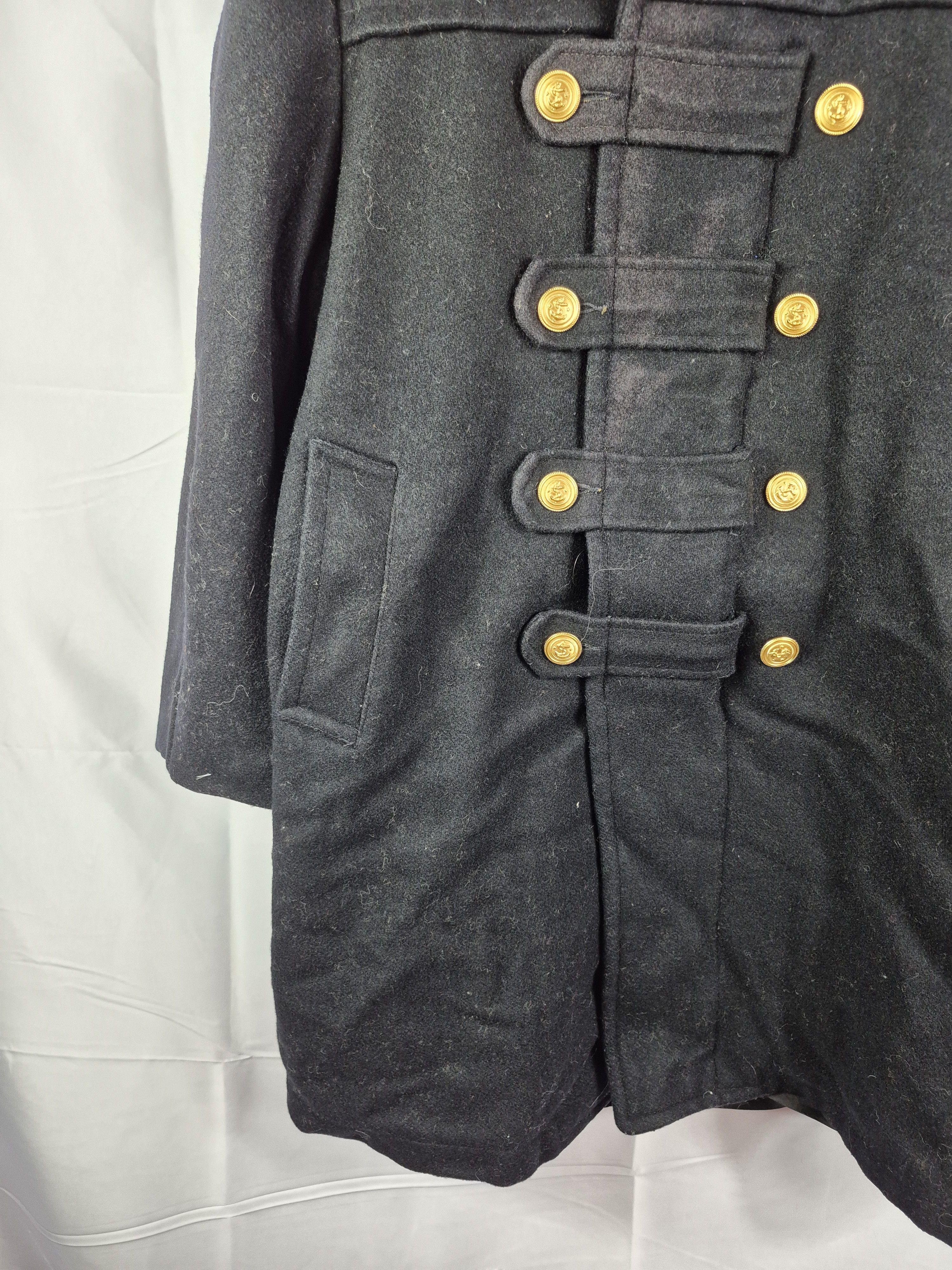 Vintage 🔥 Vintage 70s US Marines Long Coat Wool Jacket Size US L / EU 52-54 / 3 - 4 Thumbnail