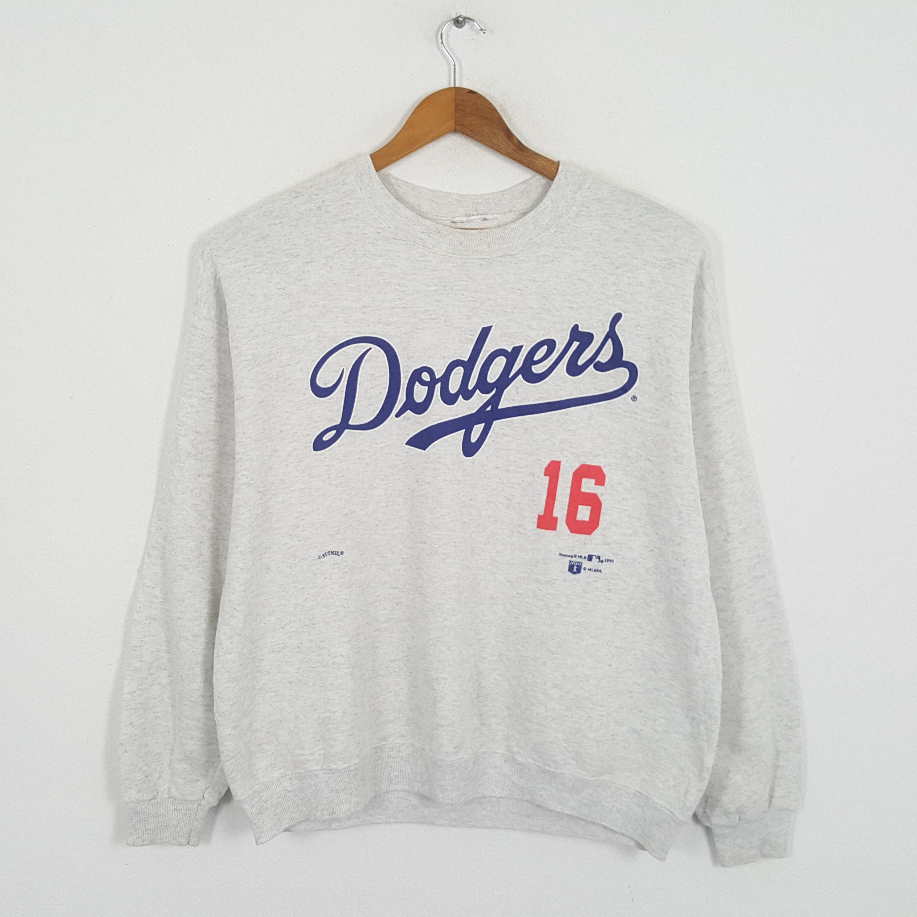 MLB × Vintage Vintage 90's DODGERS NOMO 16 Baseball Team MLB Sweatshirts Size US XL / EU 56 / 4 - 1 Thumbnail