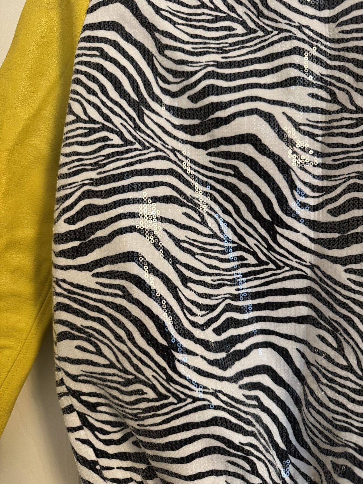 Other Stylish Designer Sequin and LeatherZebra Print Unisex Jacket Size US XS / EU 42 / 0 - 7 Thumbnail