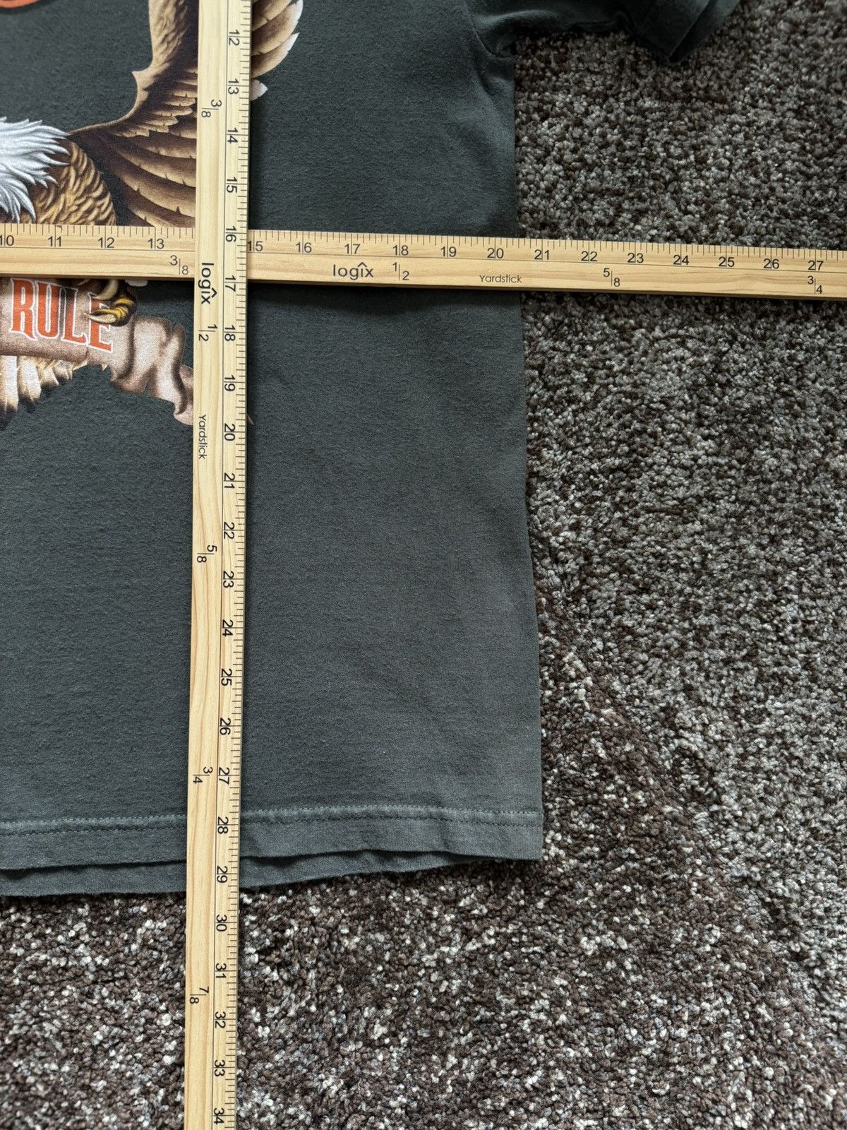 Harley Davidson 1999 Harley Davidson crazy Olive Green Eagle + back hit tee Size US L / EU 52-54 / 3 - 2 Thumbnail