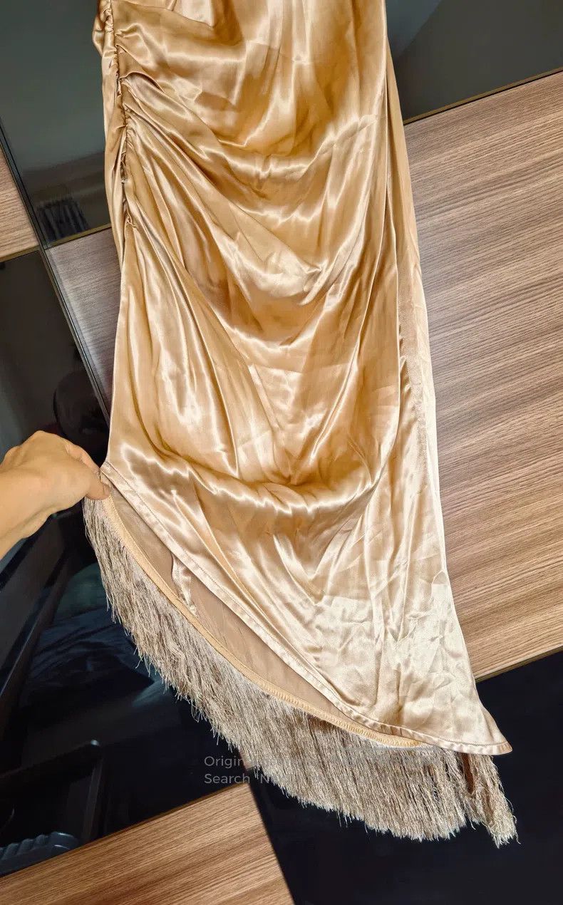 Helmut Lang Helmut Lang size 10 Champagne Gold Long Dress Size L / US 10 / IT 46 - 8 Thumbnail