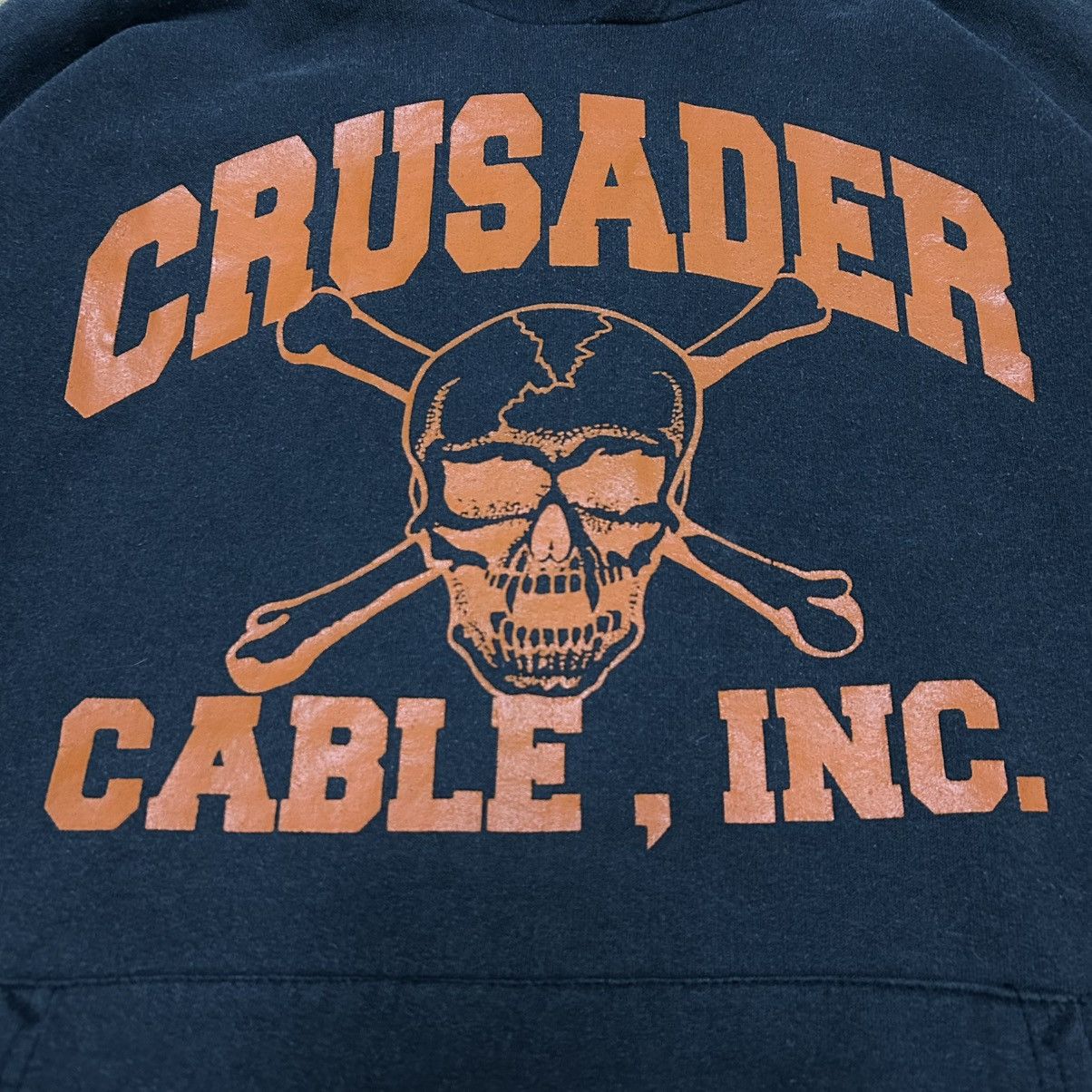 Hanes Vintage 90's Crusader Cable Inc Man Working Skull Hoodie Size US L / EU 52-54 / 3 - 5 Thumbnail