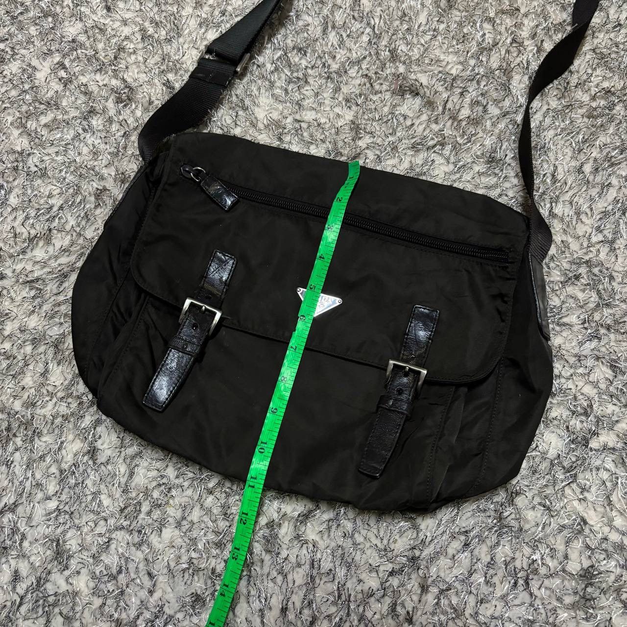 Prada Vtg Prada Vela Nylon Messenger Bag Black Buckle Crossbody Size ONE SIZE - 16 Thumbnail