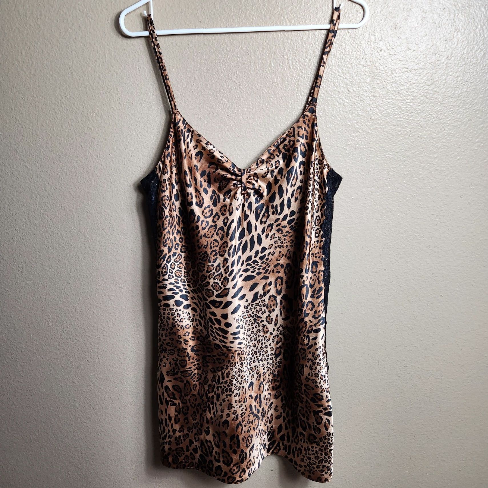 Vintage Morgan Taylor Intimates Womens Satin Leopard Print Slip Dress M-Size Size M / US 6-8 / IT 42-44 - 2 Thumbnail