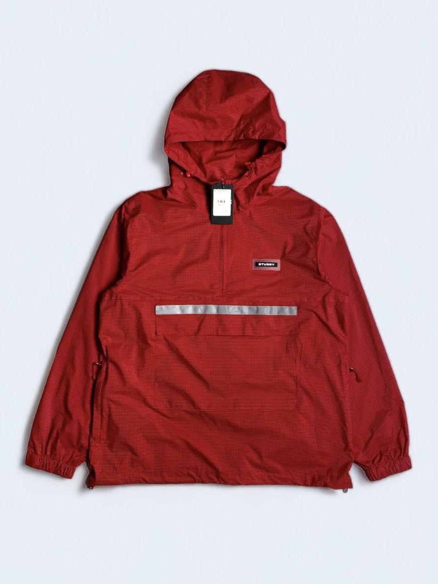 image of Stussy Ripstop Contrast Anorak Light Jaket in Red, Men's (Size Small)