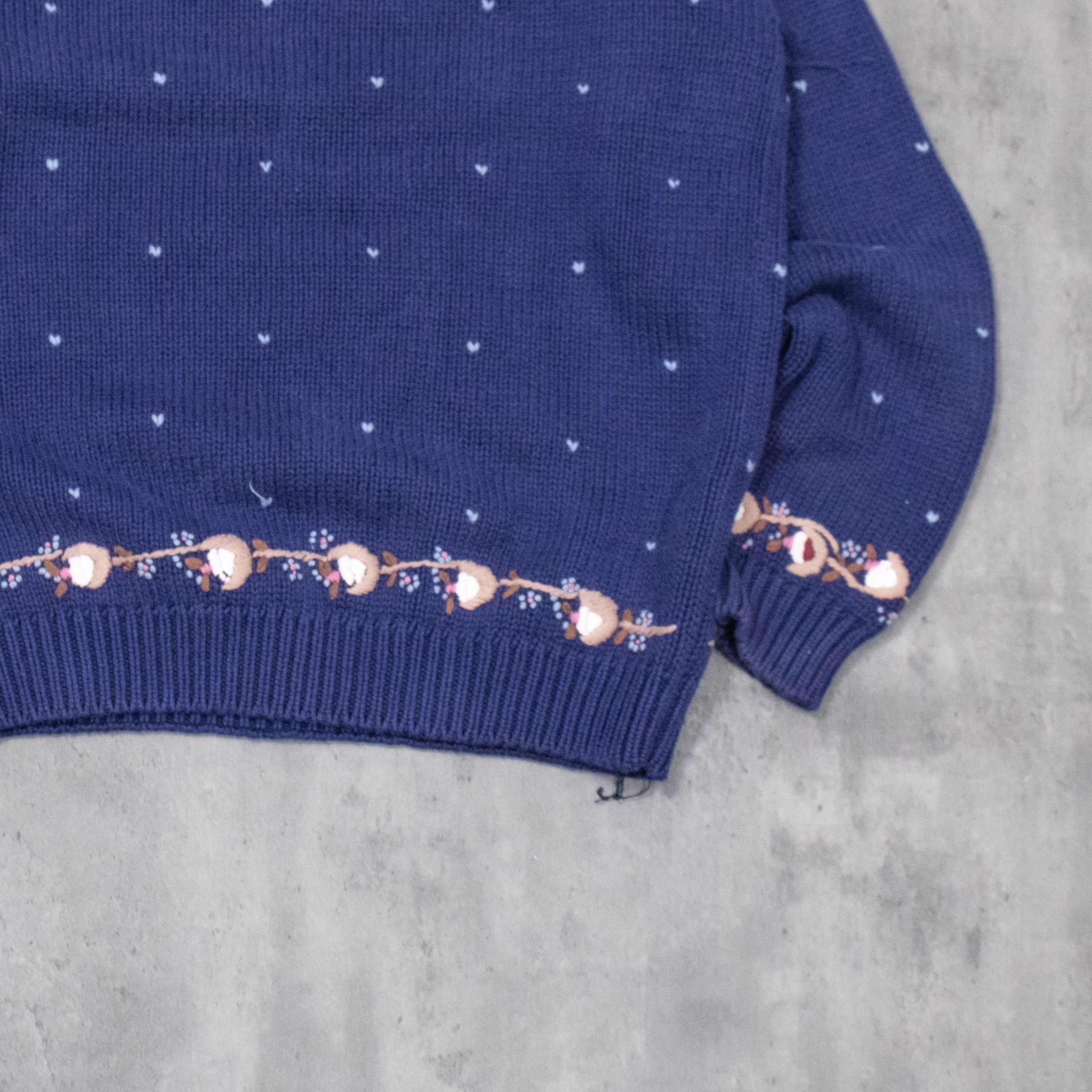 Foot Locker Vintage VTG 90's Cottage Core Embroidered Crewneck Sweater Size US M / EU 48-50 / 2 - 7 Thumbnail