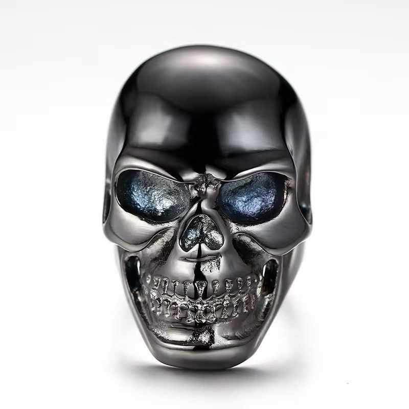 Jewelry × Vintage Black Retro Personality Skull Ring Size ONE SIZE - 2 Thumbnail