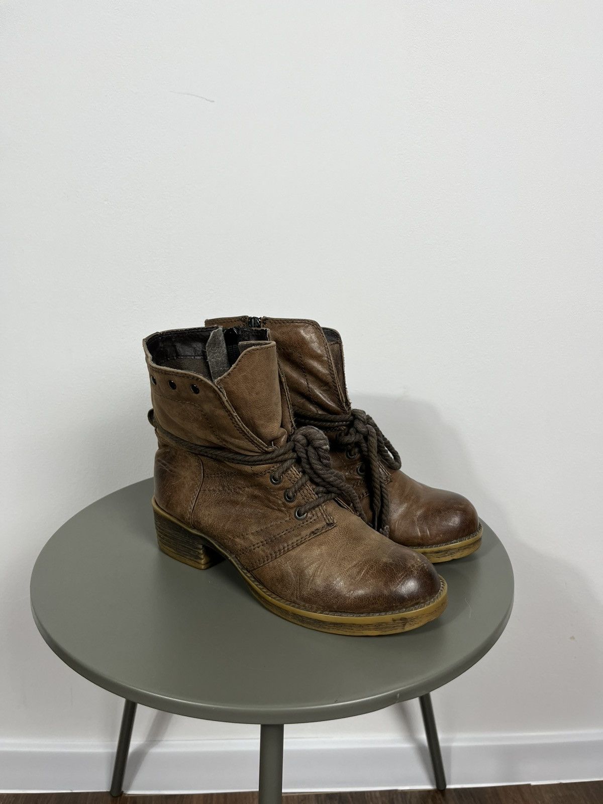 Vintage Vintage Brown Leather Lace-Up Boots – Women’s Size 38 Size US 8 / IT 38 - 1 Thumbnail