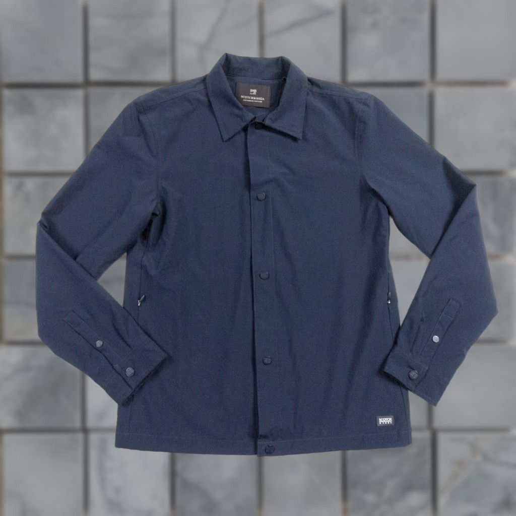 Scotch & Soda SCOTCH & SODA Windbreaker Jacket Mens Small Blue Coat Outdoor Coach Snap Button Windbreaker Regular Fit S Mens Blue Size US S / EU 44-46 / 1 - 1 Thumbnail