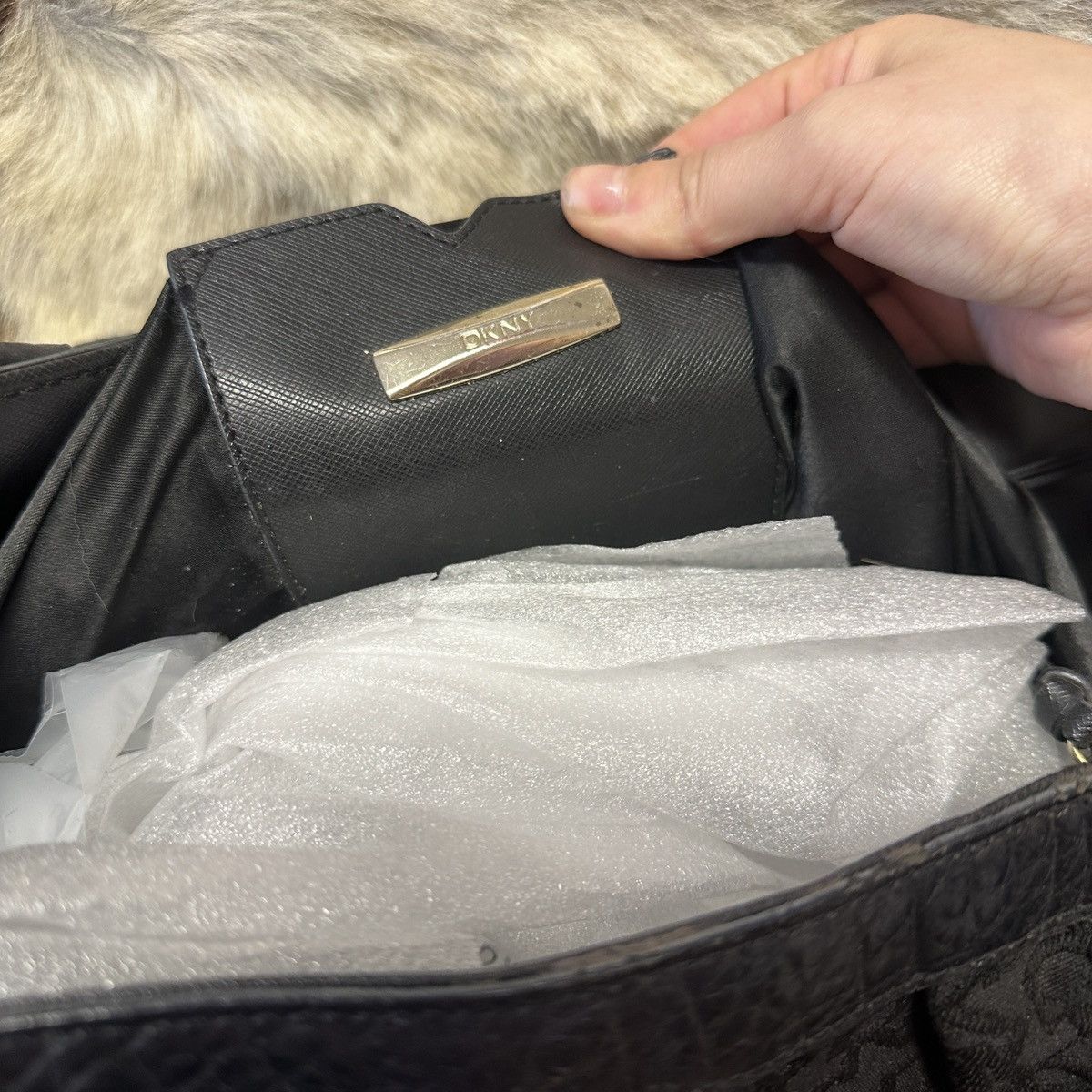 DKNY Vintage DKNY black leather shoulder tote bag Size ONE SIZE - 7 Thumbnail