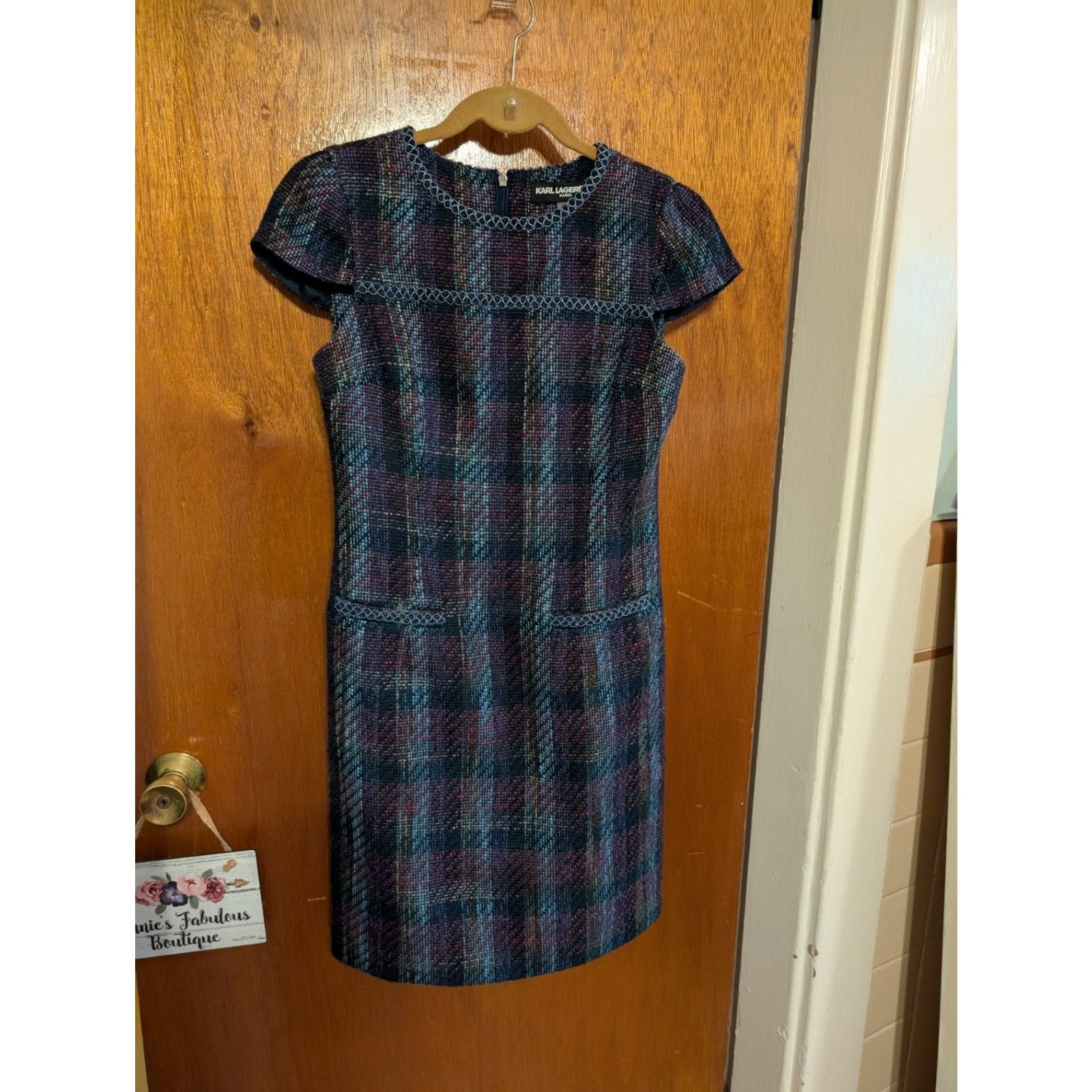 Karl Lagerfeld Karl Lagerfeld Paris Tweed Boucle Sheath Dress Size 2 Size XS / US 0-2 / IT 36-38 - 2 Thumbnail