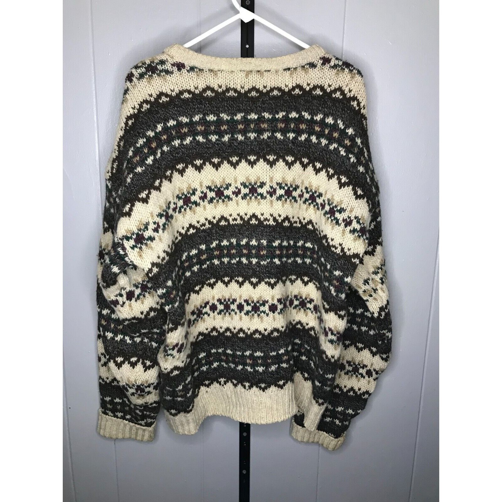 Izod Vintage Izod Sweater Mens XL Geometric Knit Virgin Wool Gran Size US XL / EU 56 / 4 - 2 Thumbnail