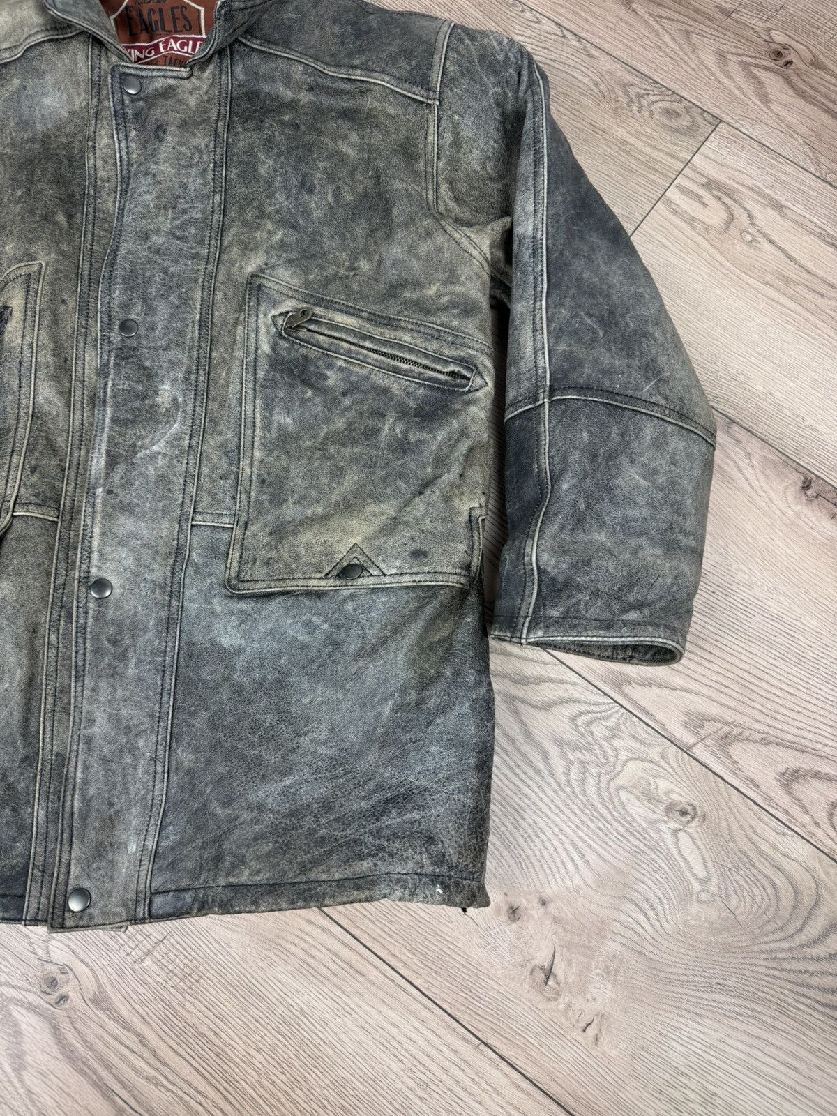 Vintage Flying Eagle Vintage avant garde Japan brand leather jacket Size US L / EU 52-54 / 3 - 3 Thumbnail