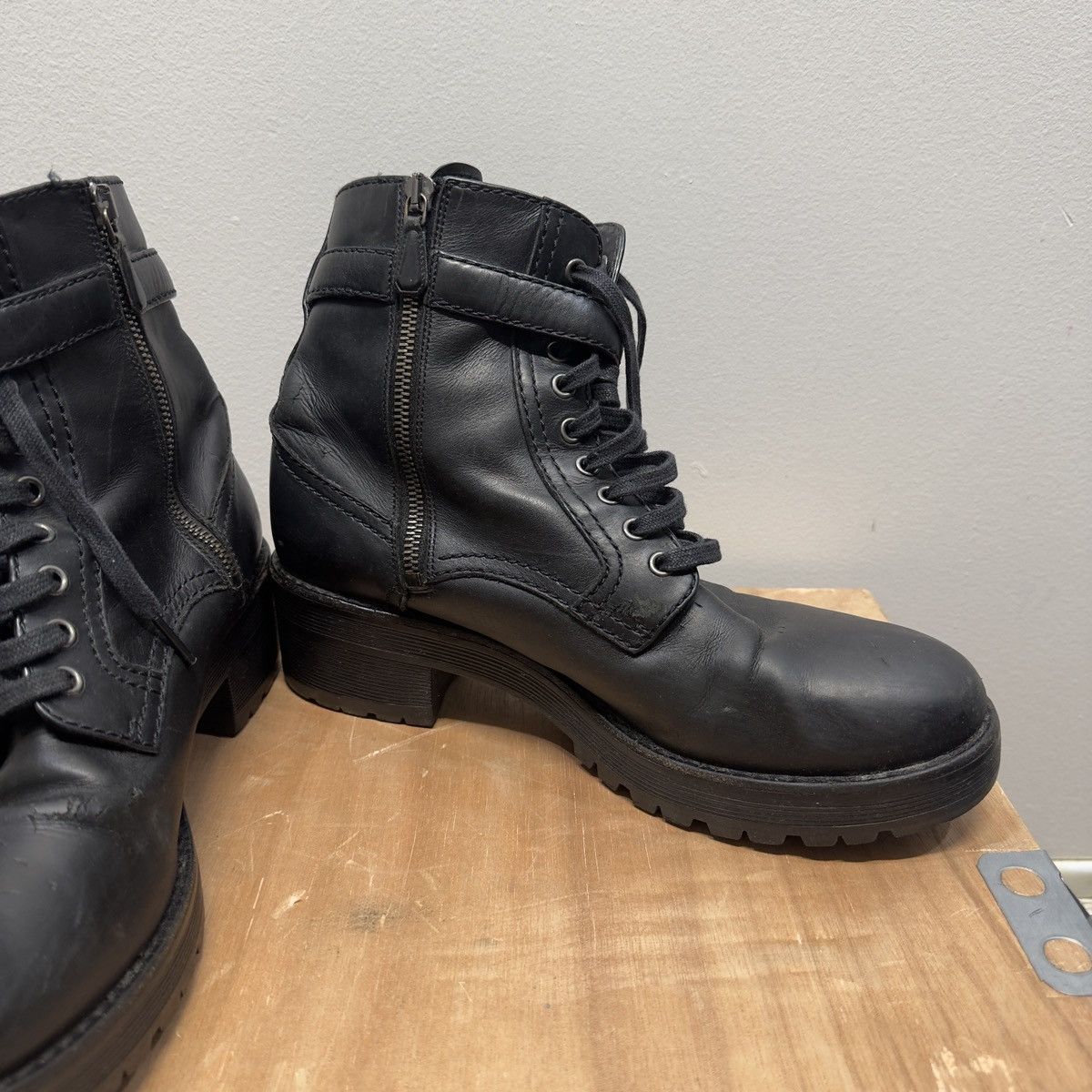 Prada Prada Sport Leather Buckle Combat Boots Distressed Size US 8 / EU 41 - 9 Thumbnail