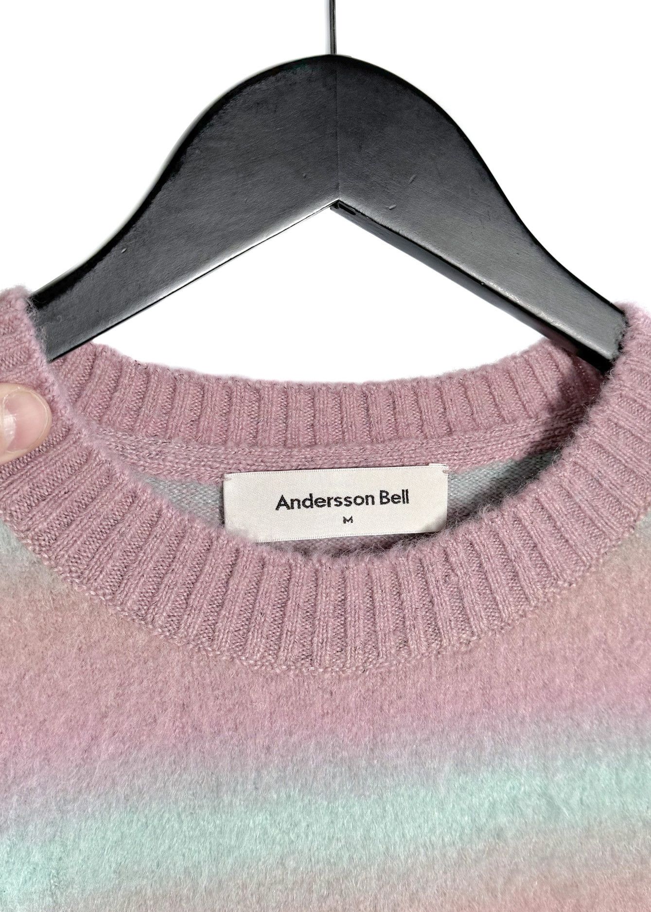Andersson Bell Andersson Bell Pink Green Striped Alpaca Blend Sweater Size M / US 6-8 / IT 42-44 - 3 Thumbnail