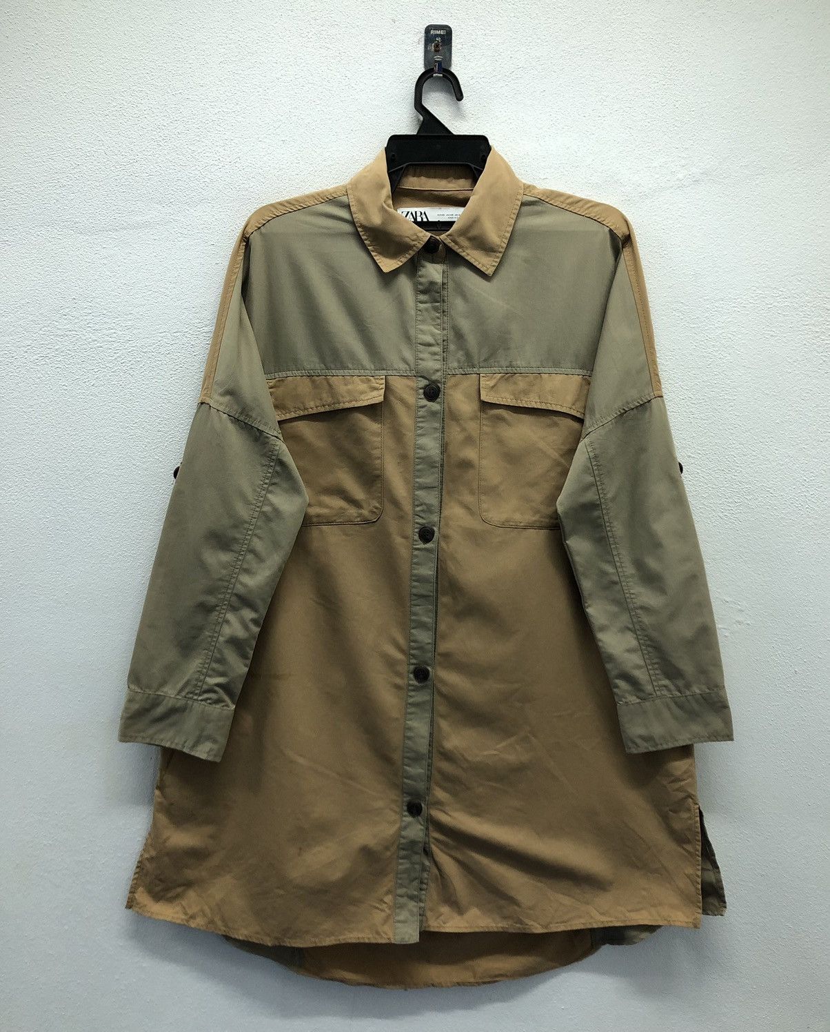 Vintage  Zara ZARA Two-Tone Utility Shirt Dress  Size XS | Grailed